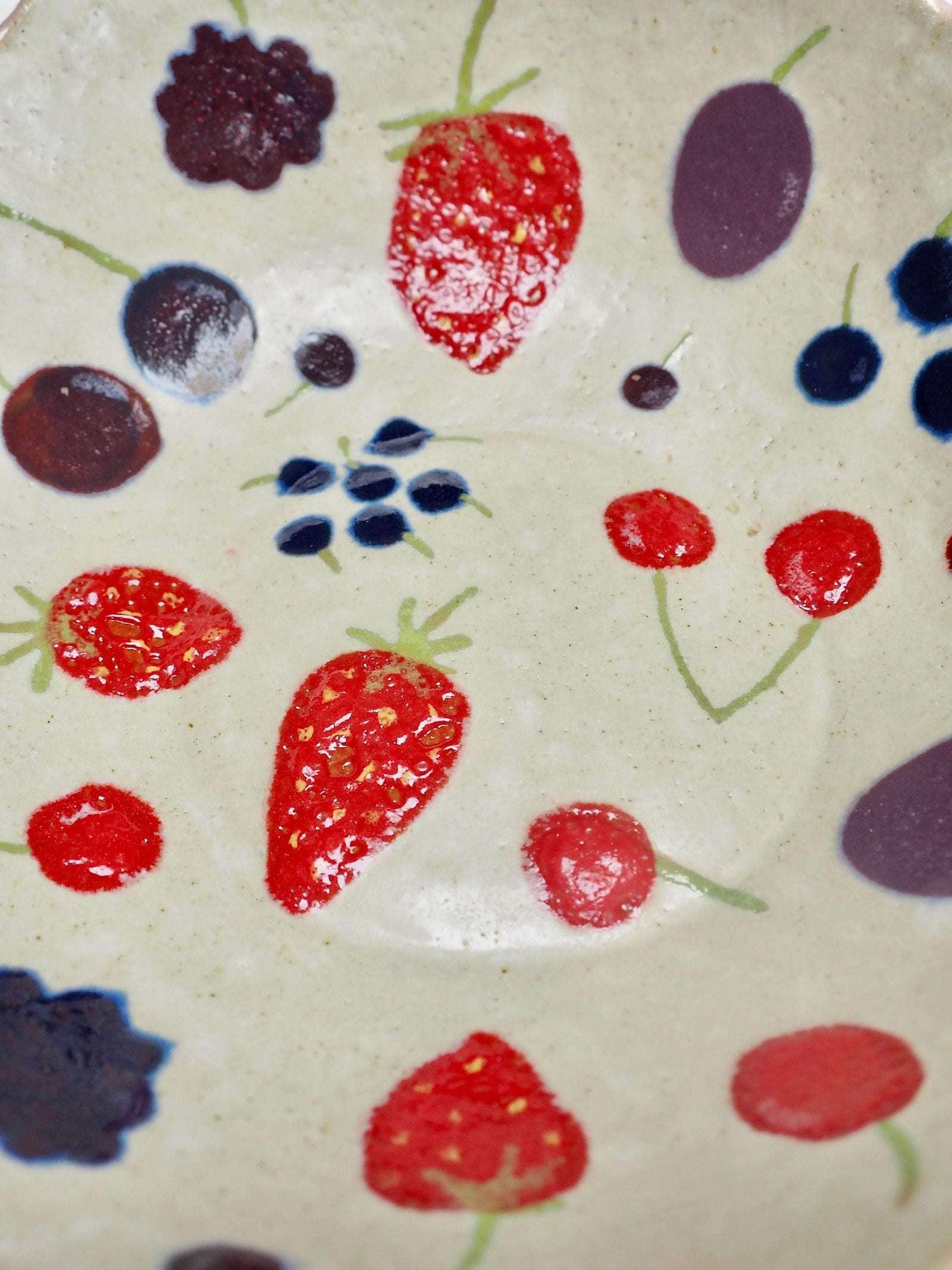 Handmade Summer Berries Ceramic Fruit Bowl