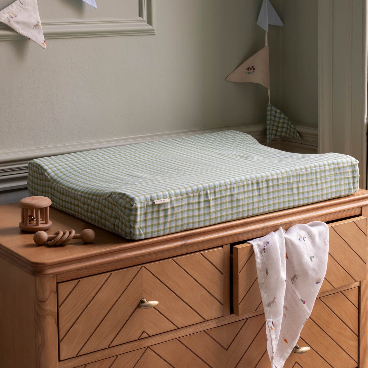 Baby Changing Mat - Greenhouse Gingham