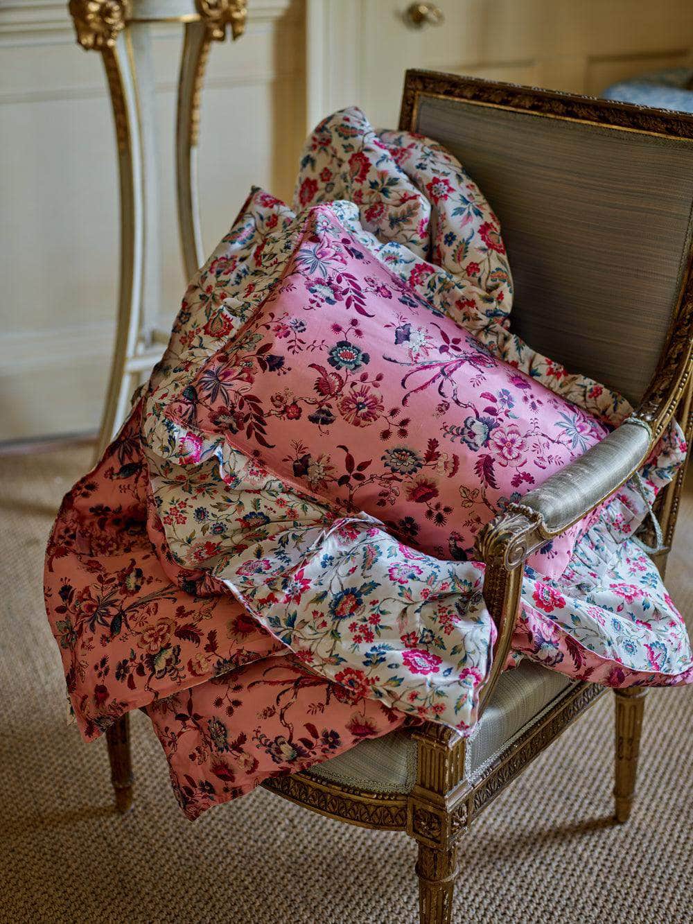 Silk Oblong Ruffle Cushion Made With Liberty Fabric Jannah & Eva Belle