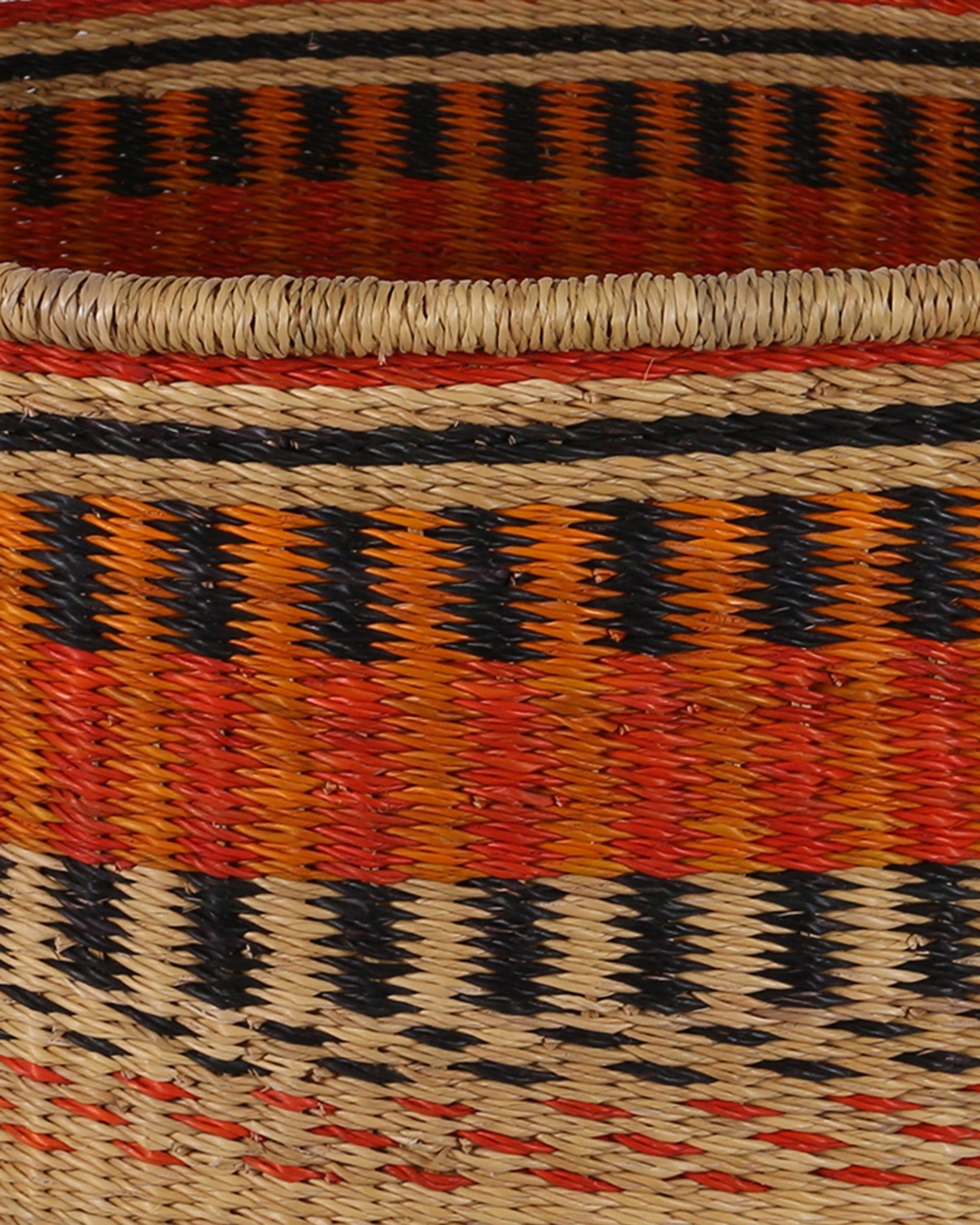 KYEKYEWERE: Large Red, Orange and Black Floor Storage Basket