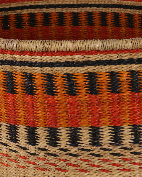 KYEKYEWERE: Large Red, Orange and Black Floor Storage Basket
