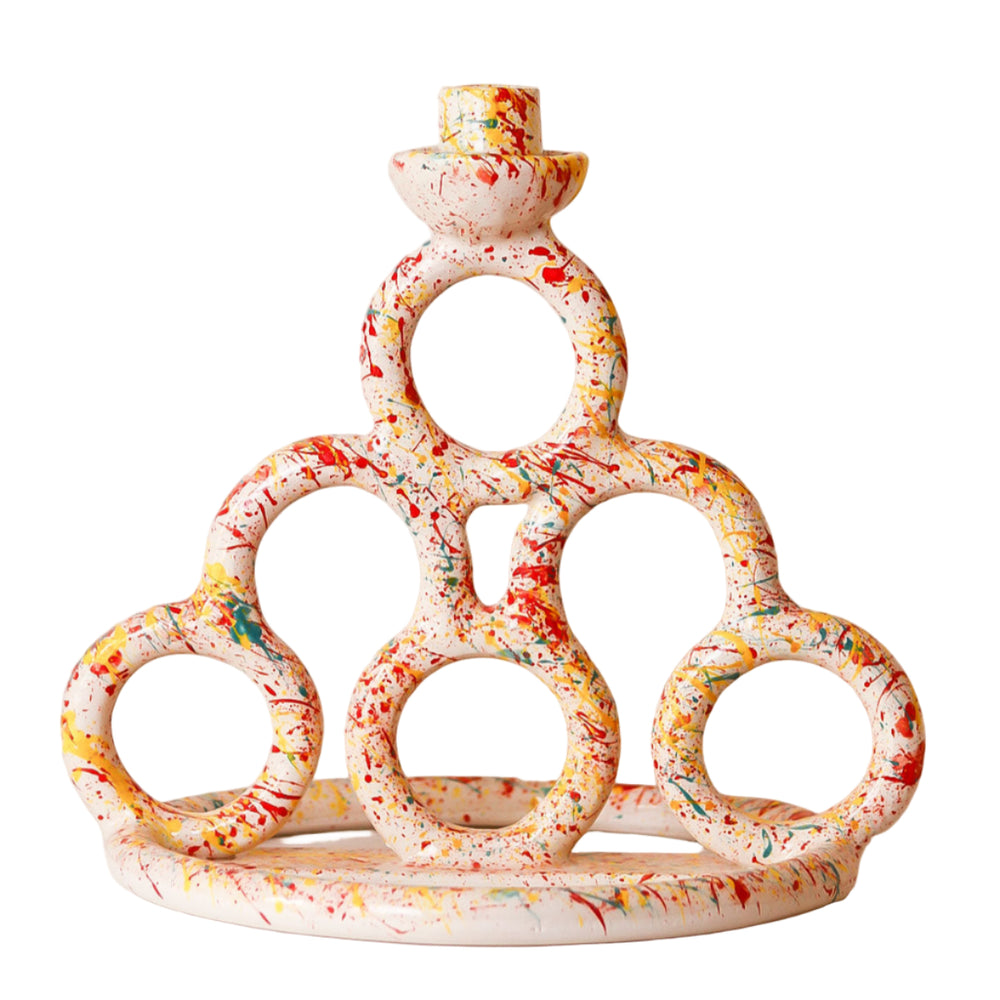 Multicolor Handmade Ceramic Candle Holder