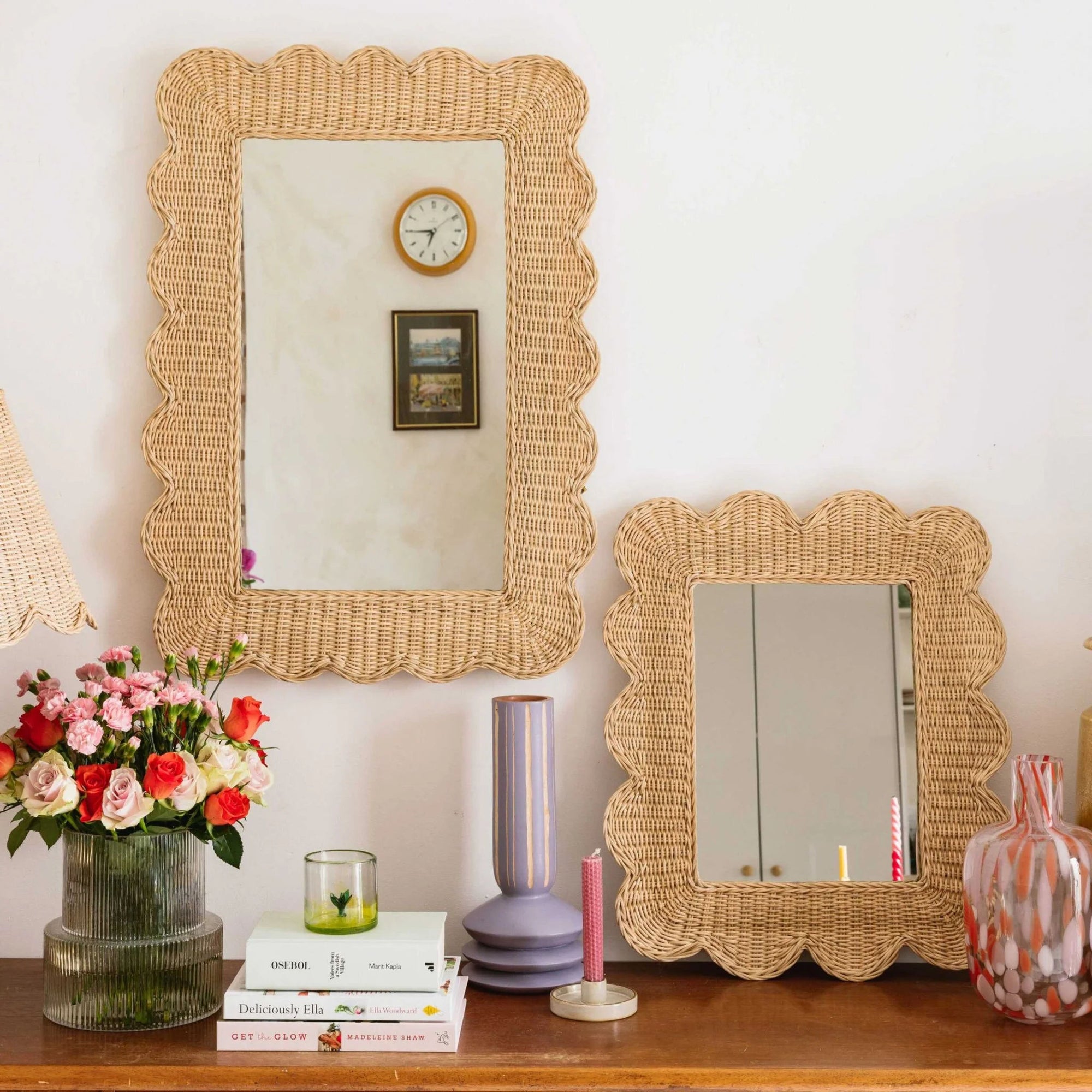 Mimi Scalloped Mirror Natural (Large)