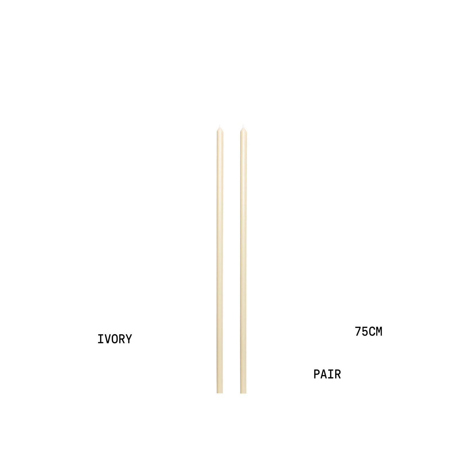 Ivory Tapered METRE Candle Pair