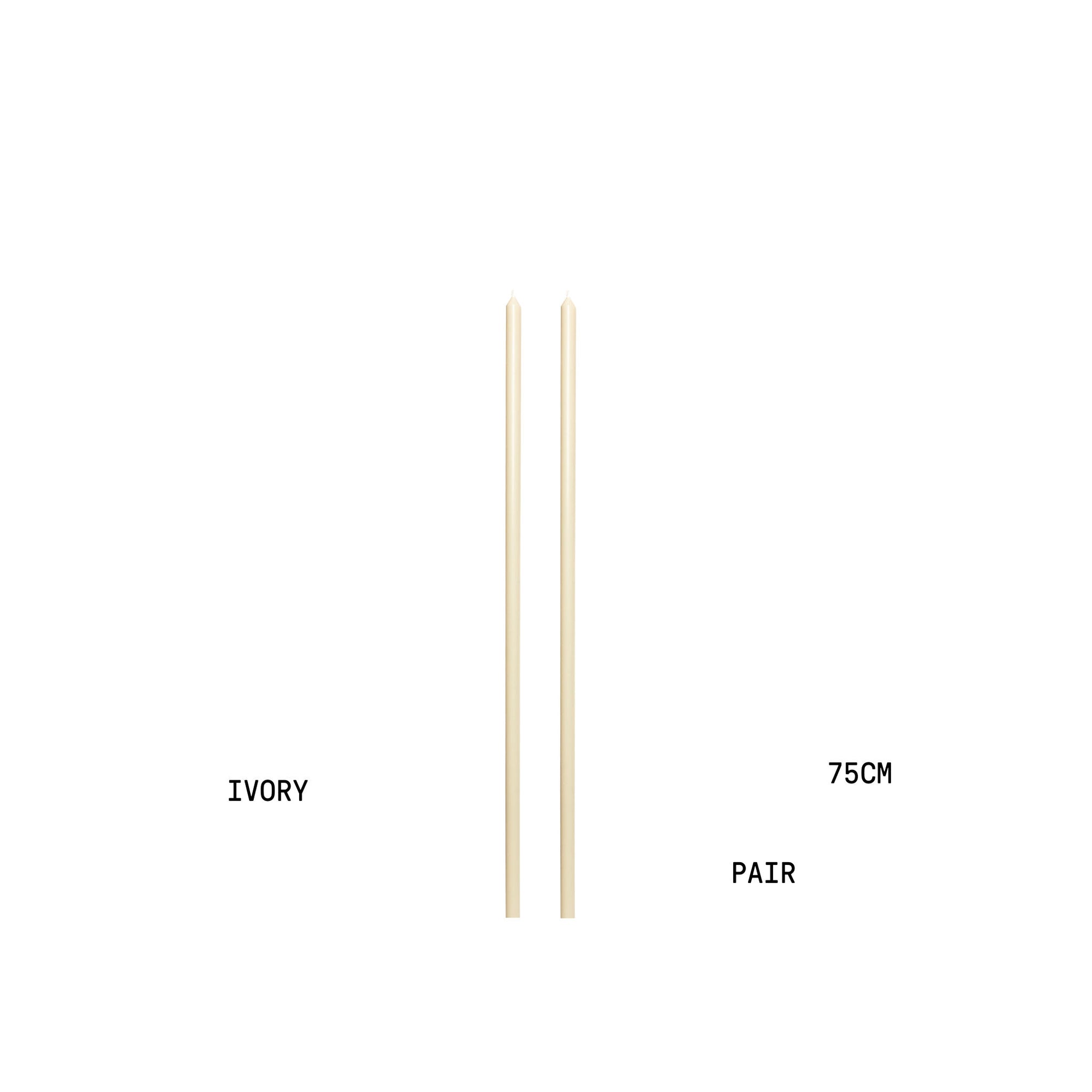 Ivory Tapered METRE Candle Pair