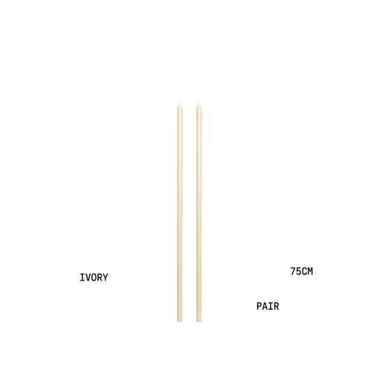 Ivory Tapered METRE Candle Pair