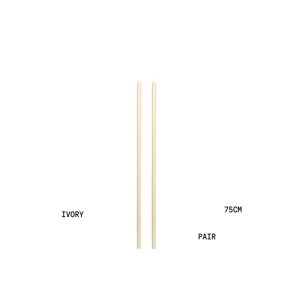 Ivory Tapered METRE Candle Pair