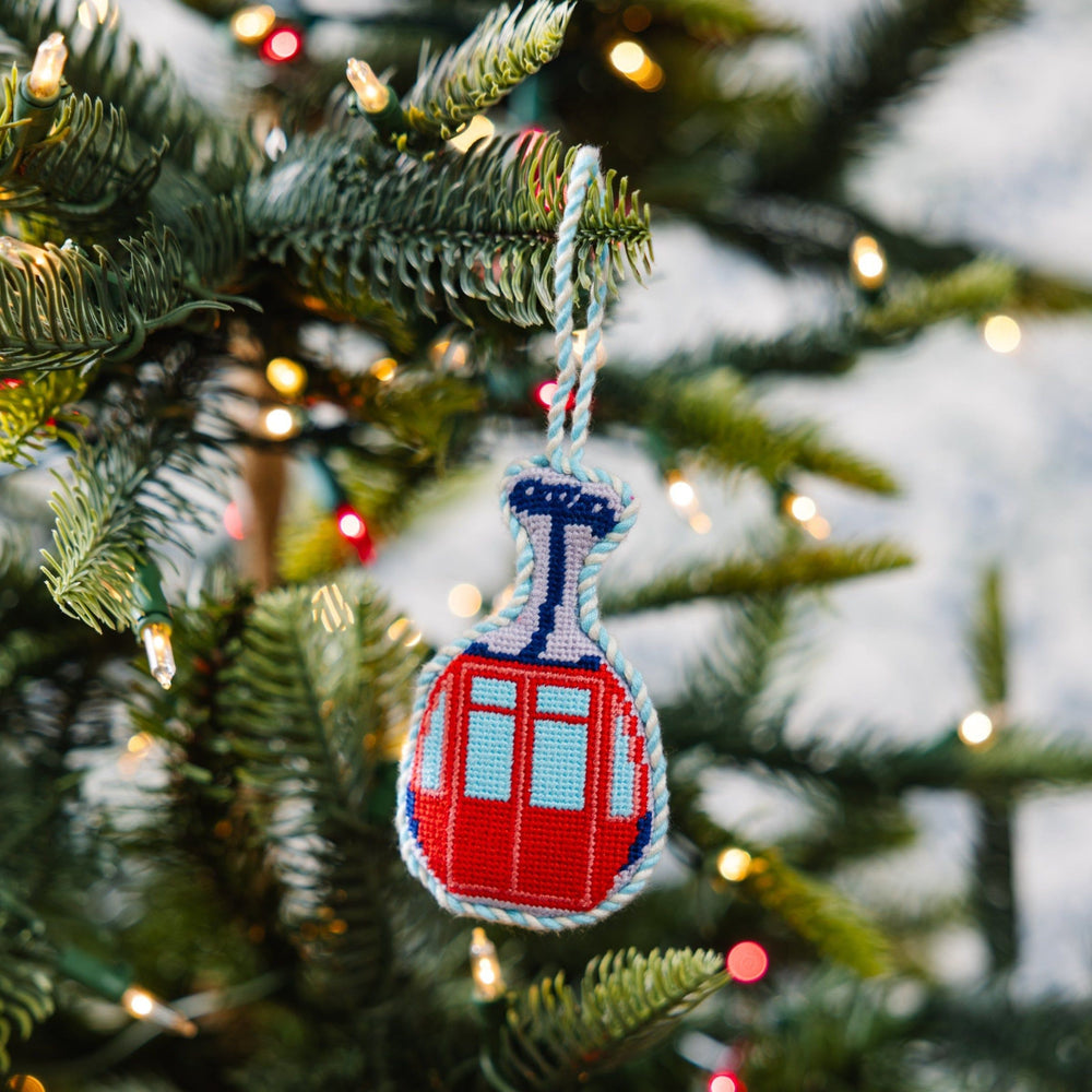 Needlepoint Icon Ornament - Ski Lift