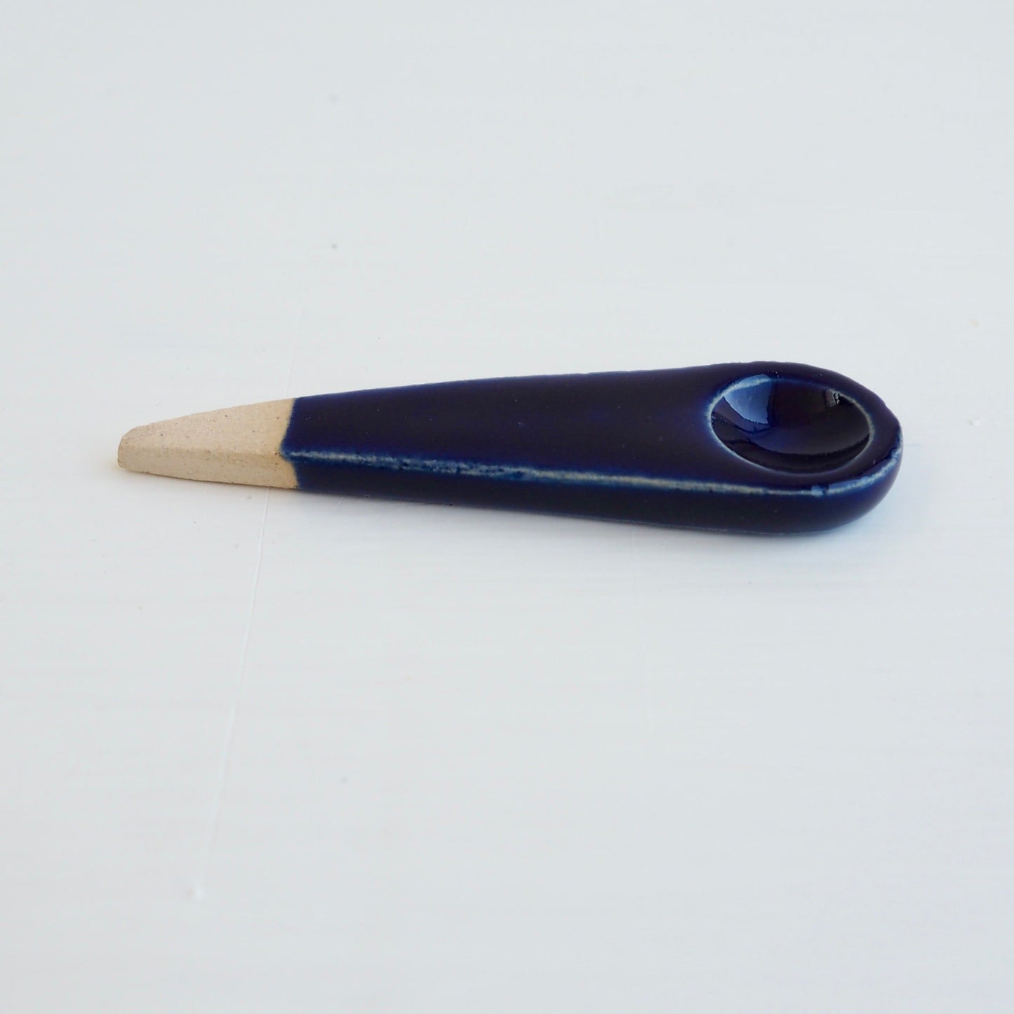 Handmade Mini Royal Blue Gloss Pottery Salt /  Spice Spoon