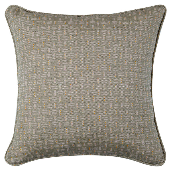 Small Piped Cushion in Basket Corn Grey