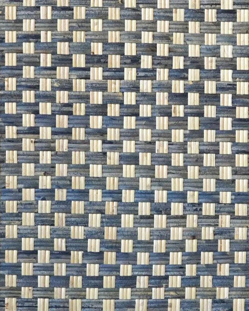 Super King Rattan Headboard - Blue