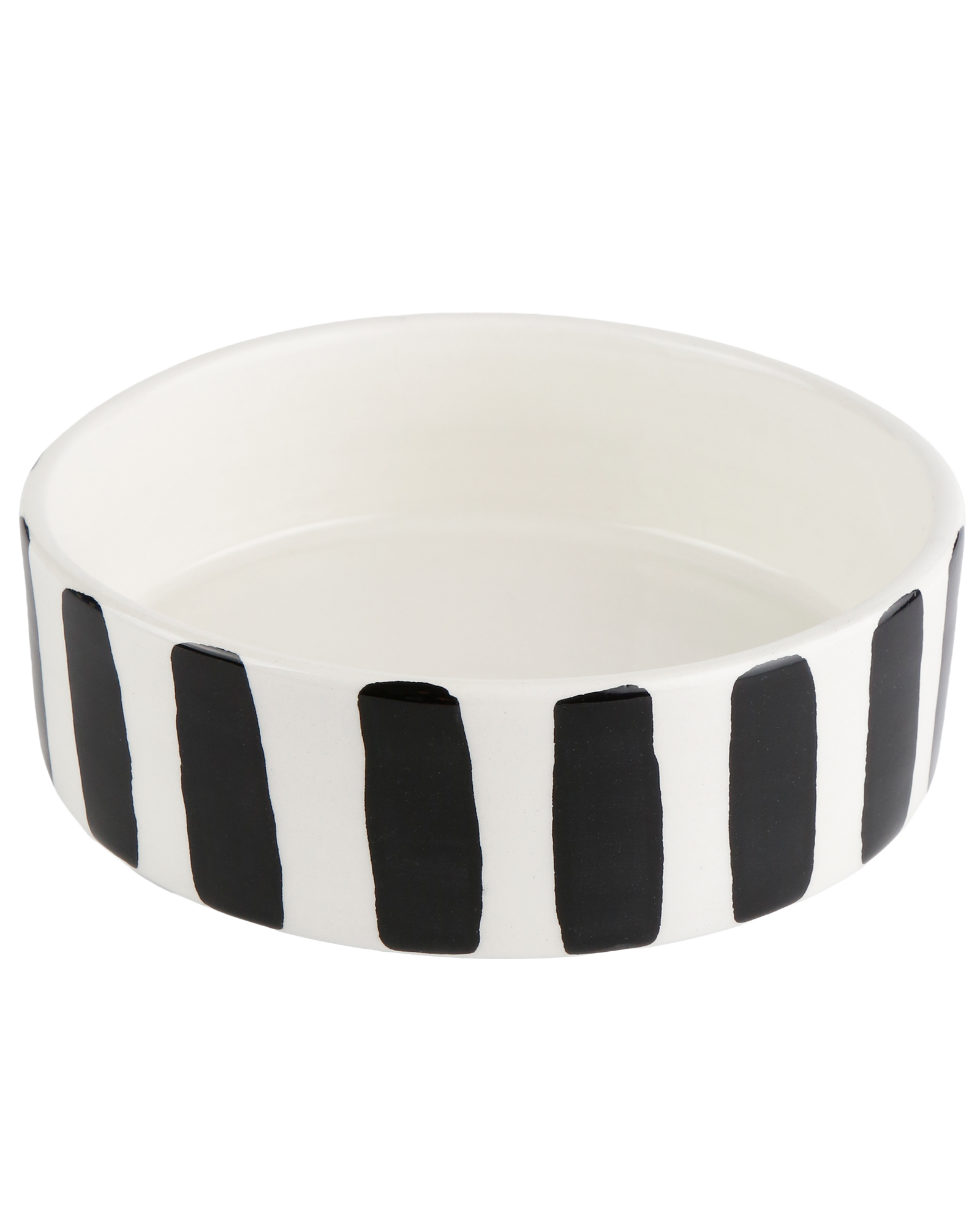 Black and White Striped Pet Bowl
