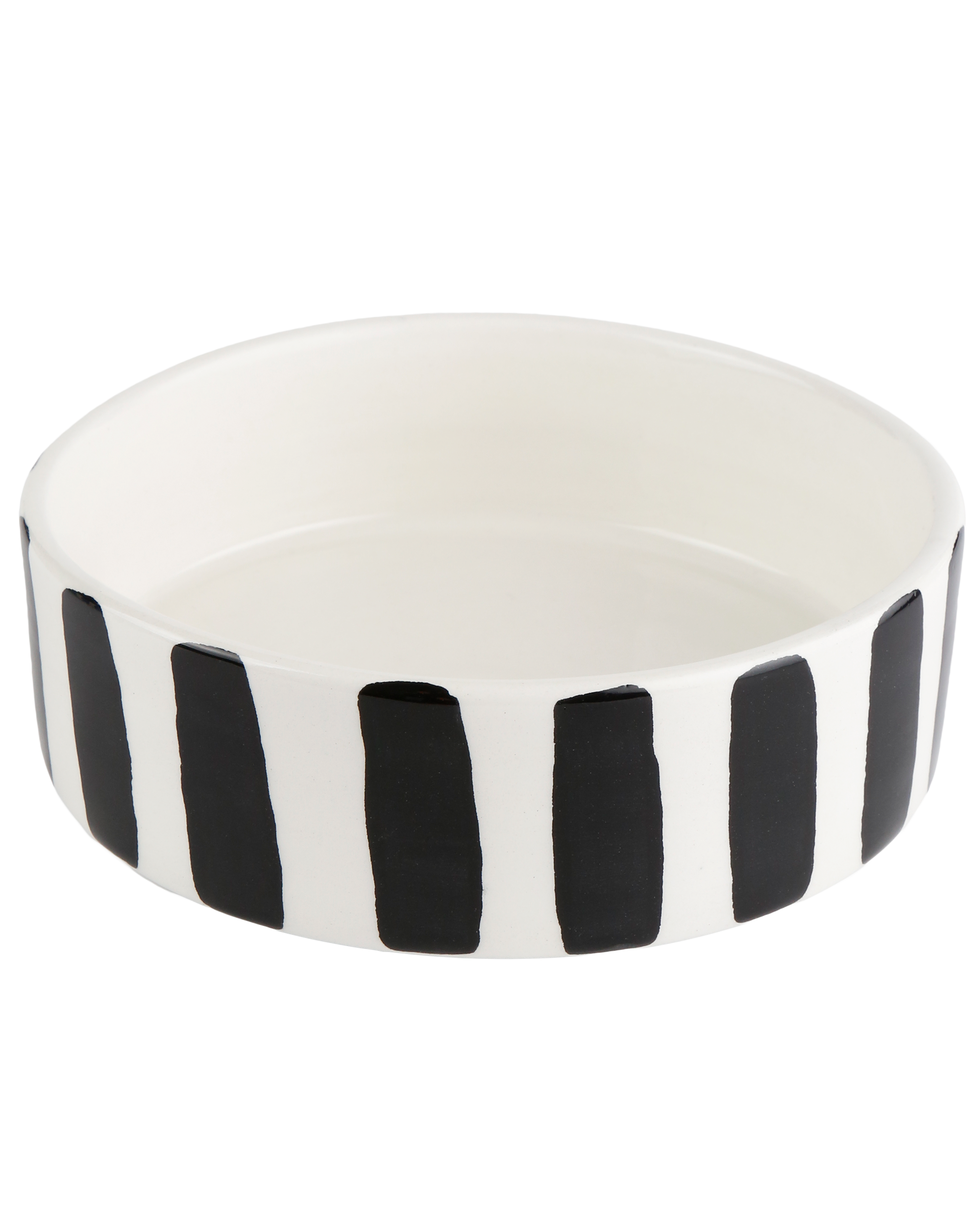 Black and White Striped Pet Bowl