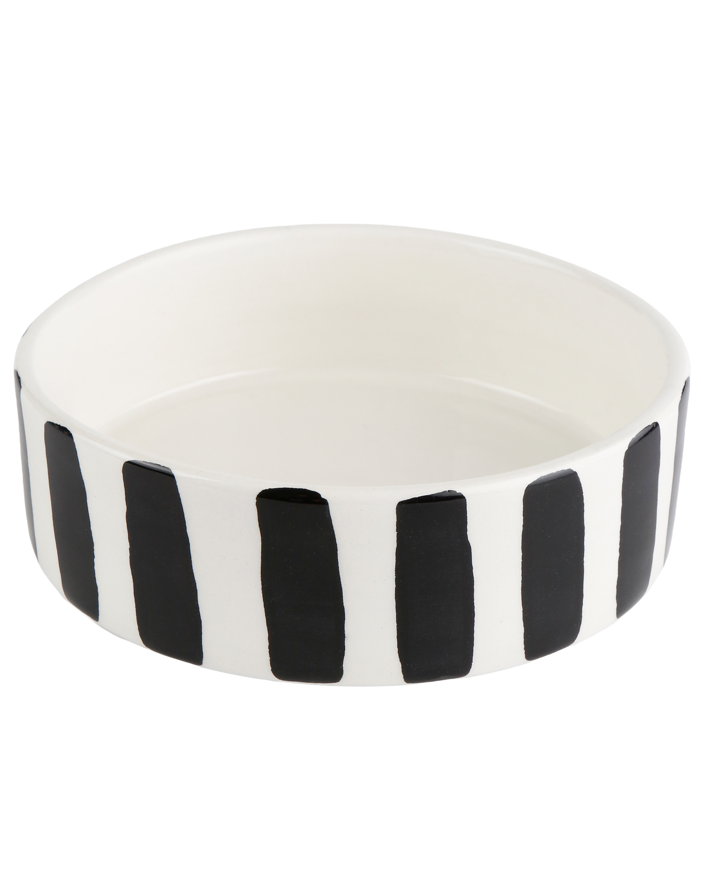 Black and White Striped Pet Bowl