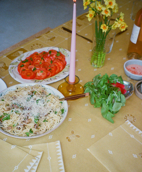 Redwork Tablecloth in Yellow