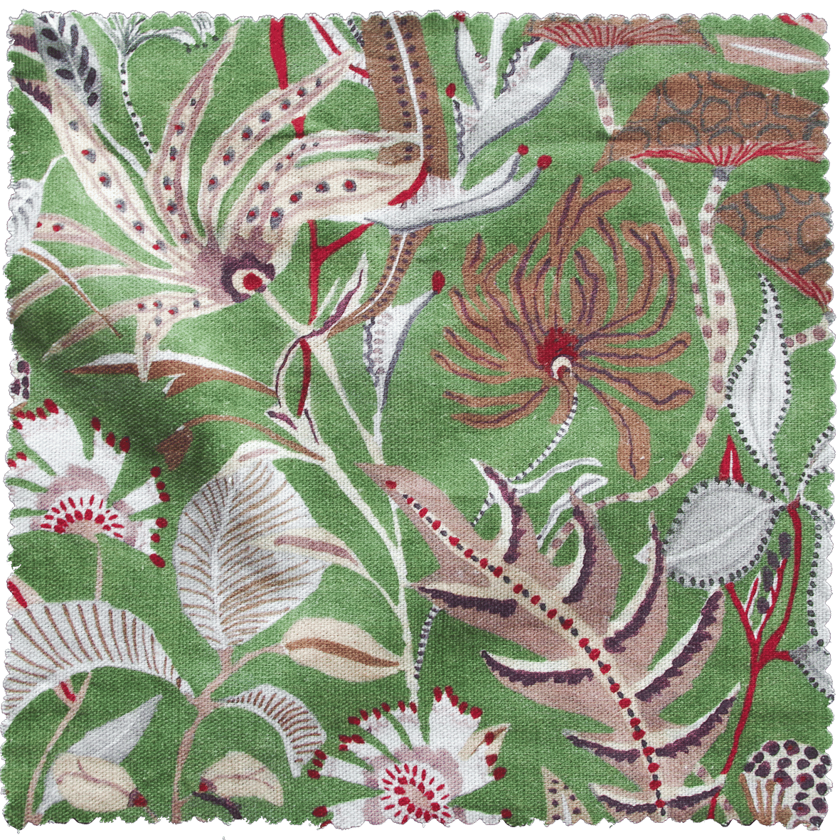 Printed Woodland Forest Fabric- Green