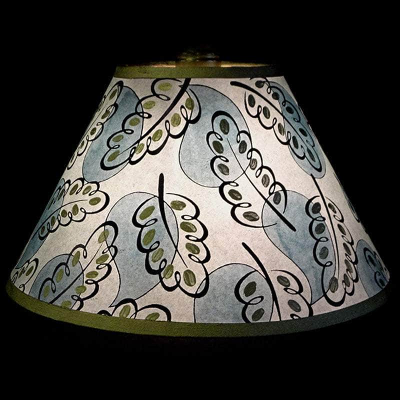 Paisley Leaf Hand Painted 10" Lampshade in Green Gold