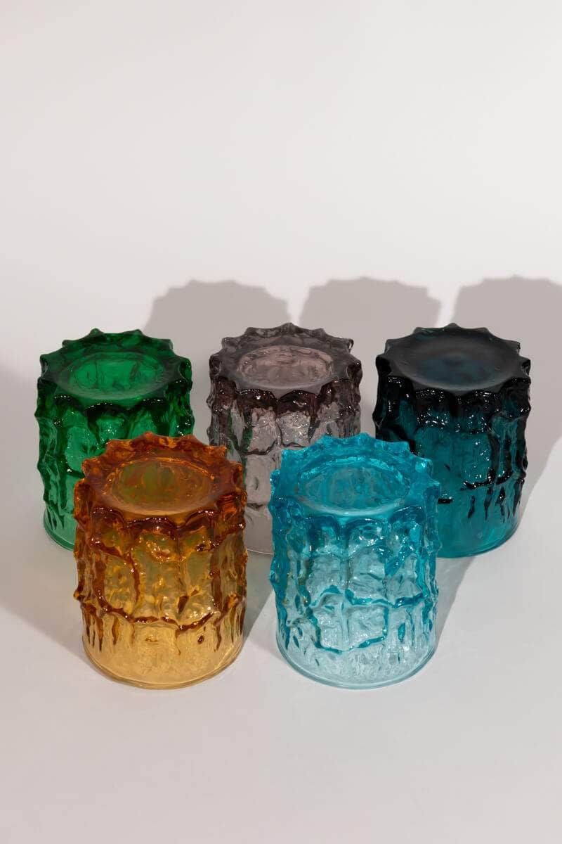 ‘Textured Bark’ Tumblers by Geoffrey Baxter, set of 5
