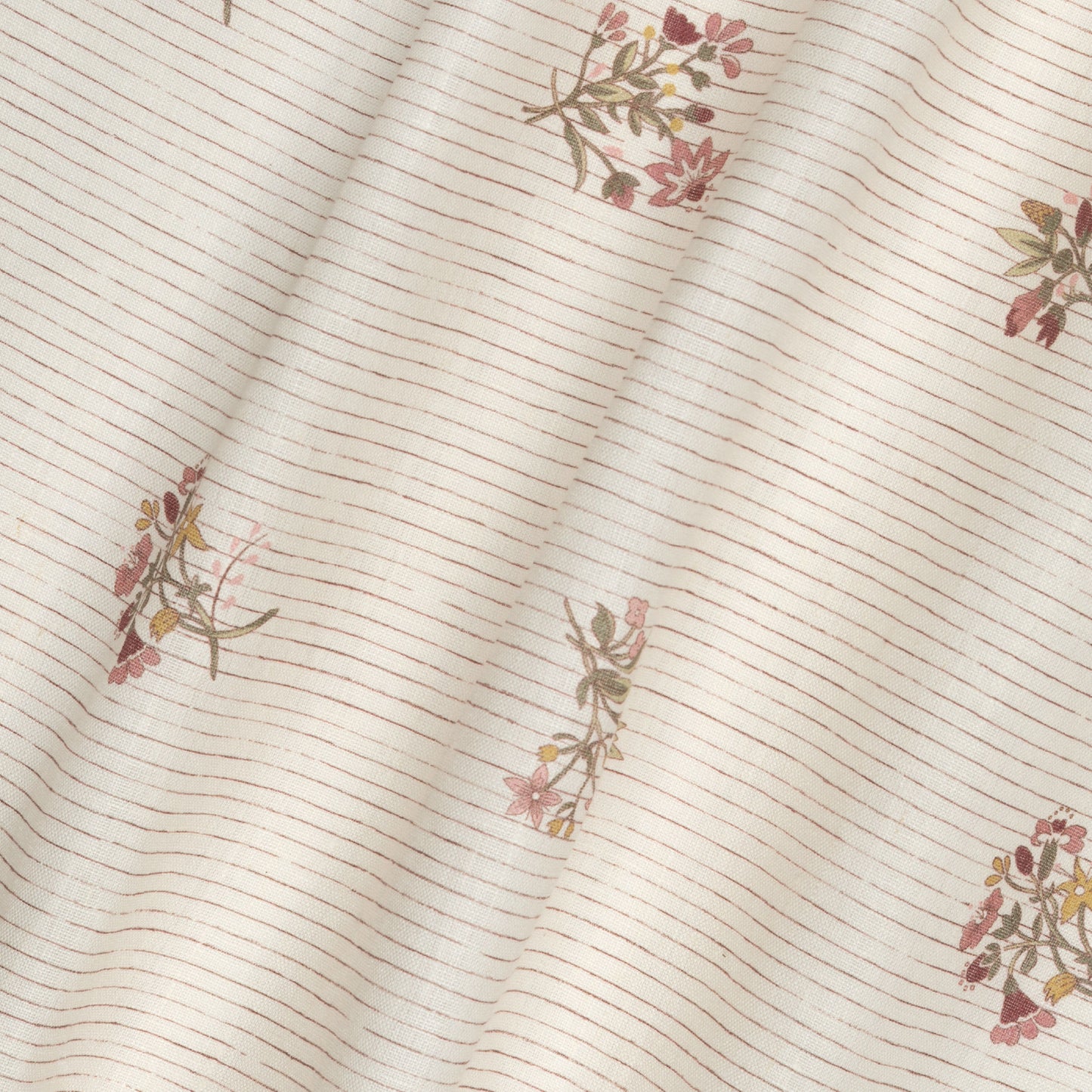 Scarlet Flax & Field Posy Pinstripe Printed Tablecloth
