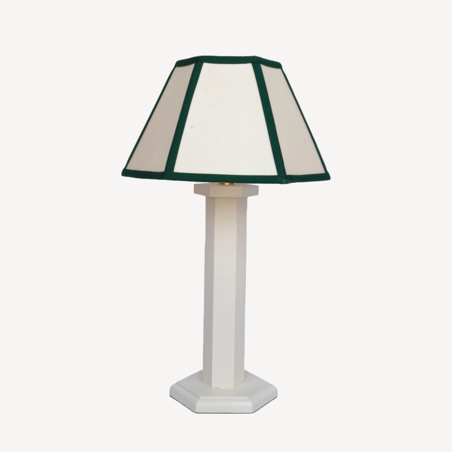 Hexagon Bedside Lamp - Oyster White