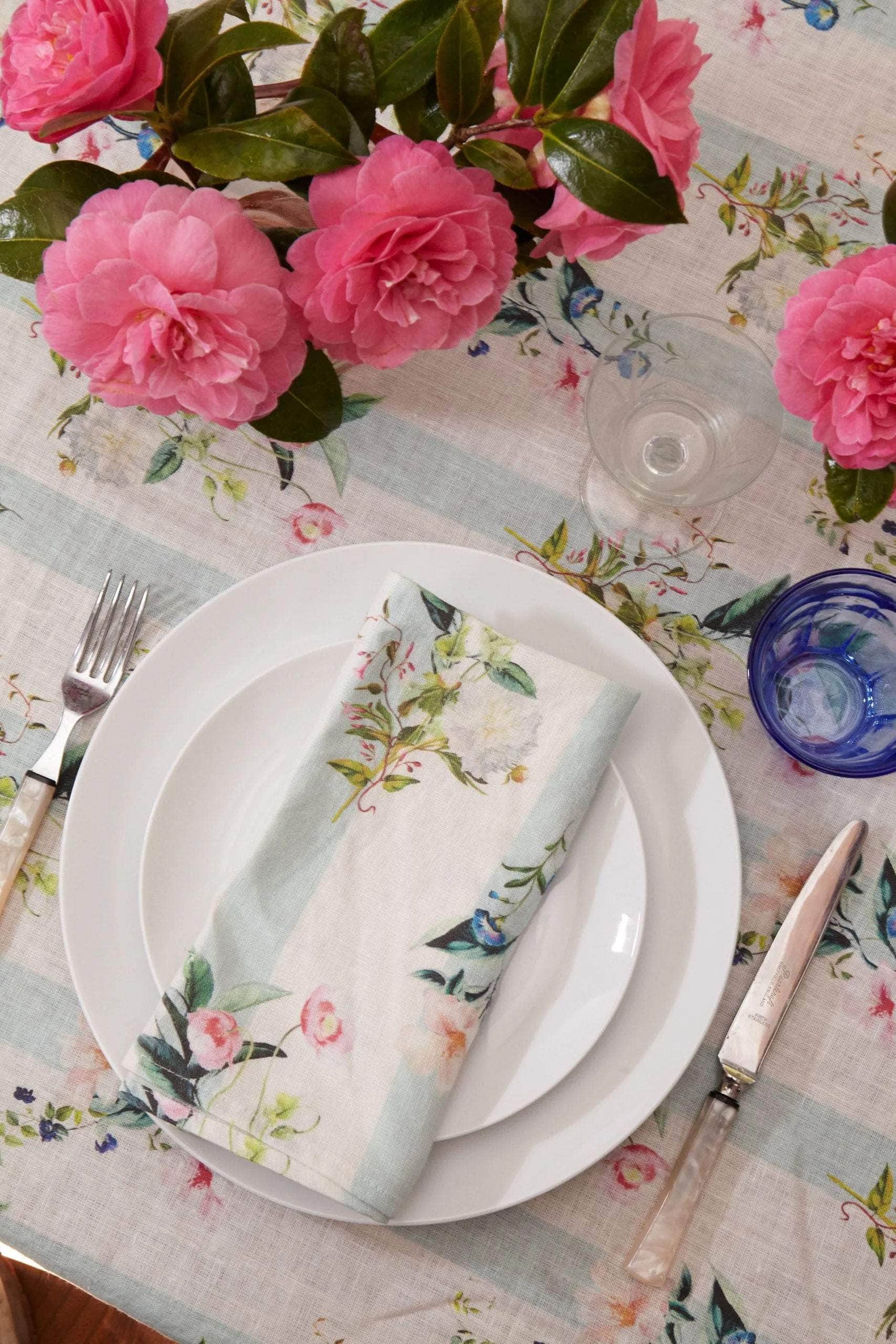 Flora Stripe Linen Napkin