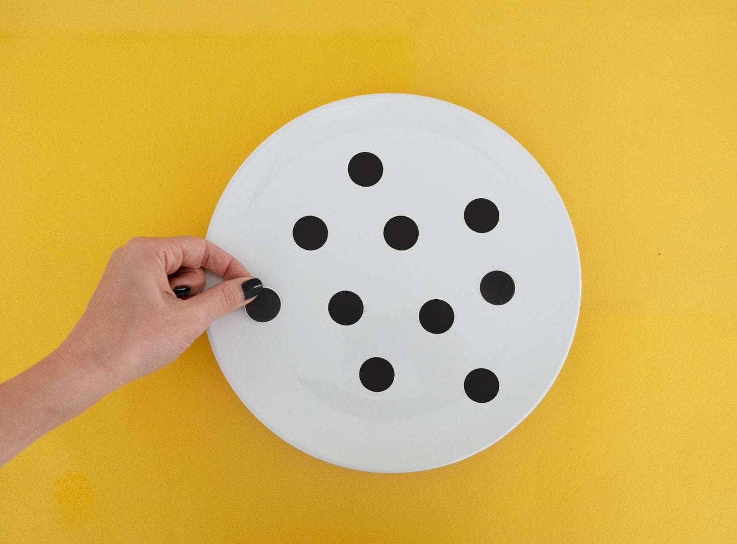 Black Polka Dots Ceramic Sticker Set