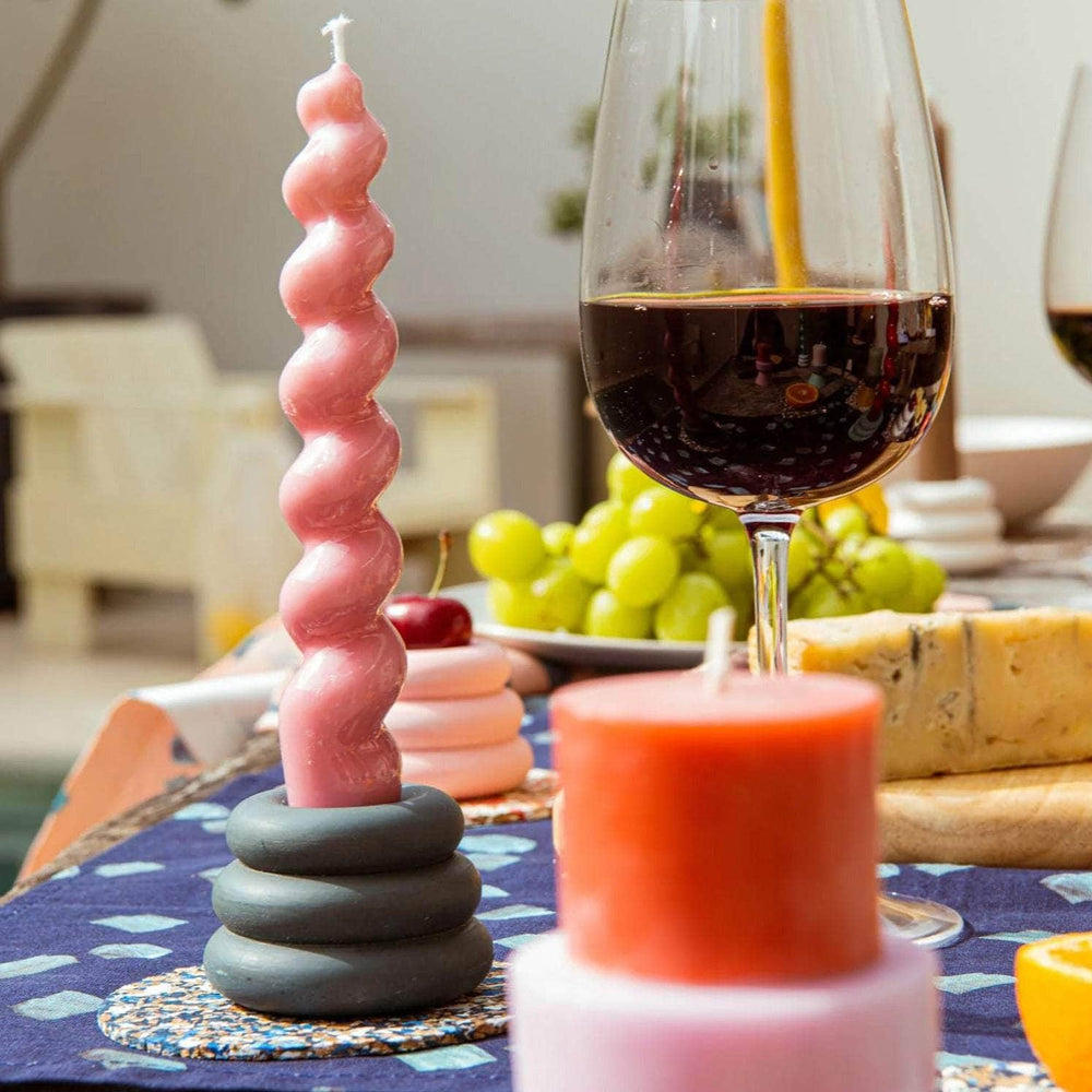 Charcoal Triple O Candleholder