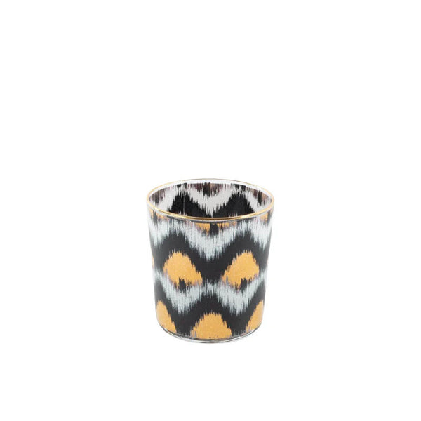 Ikat gold glasses - Black Tumbler Set of 4