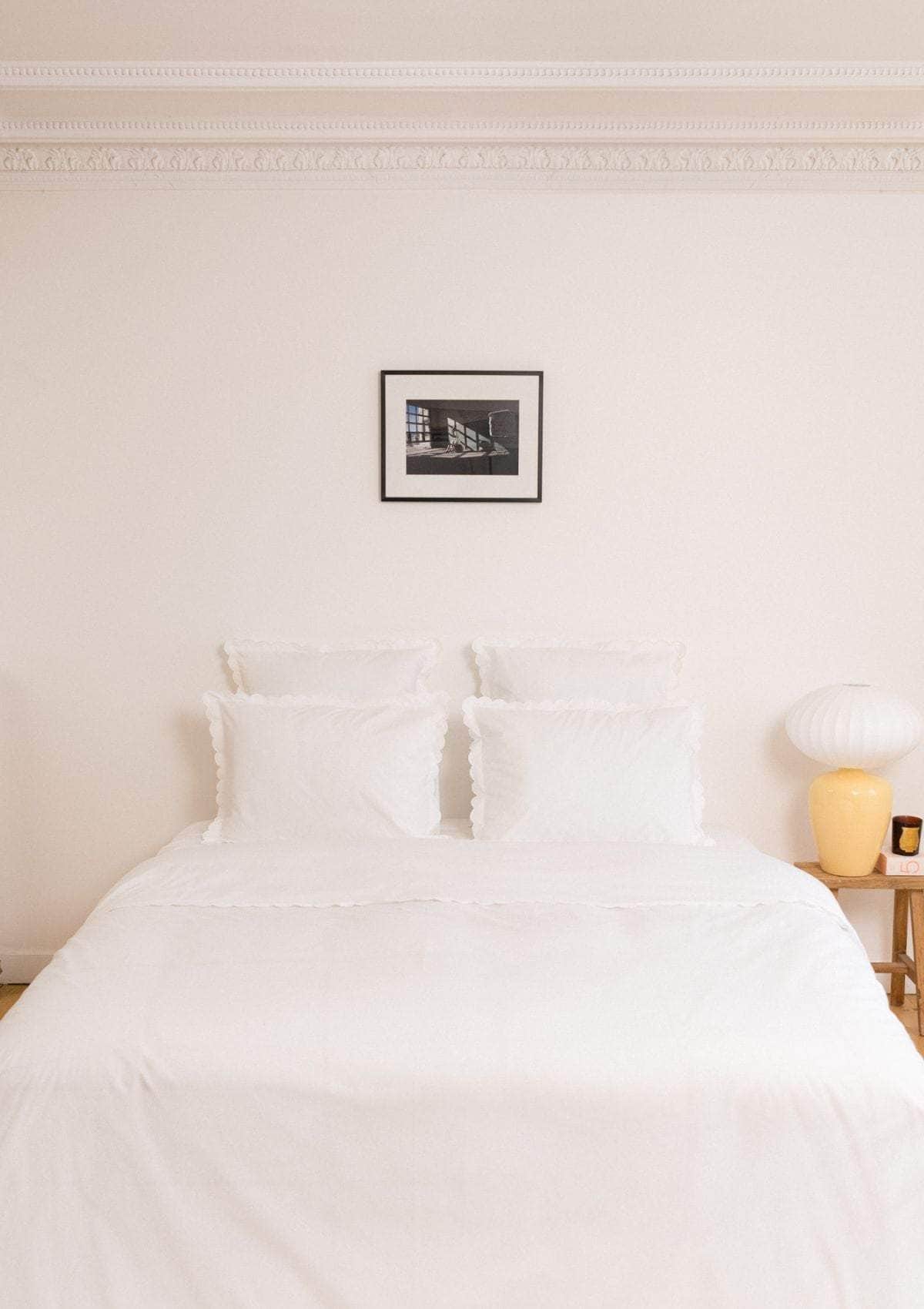 The Fitted Sheet in White Cotton Percale