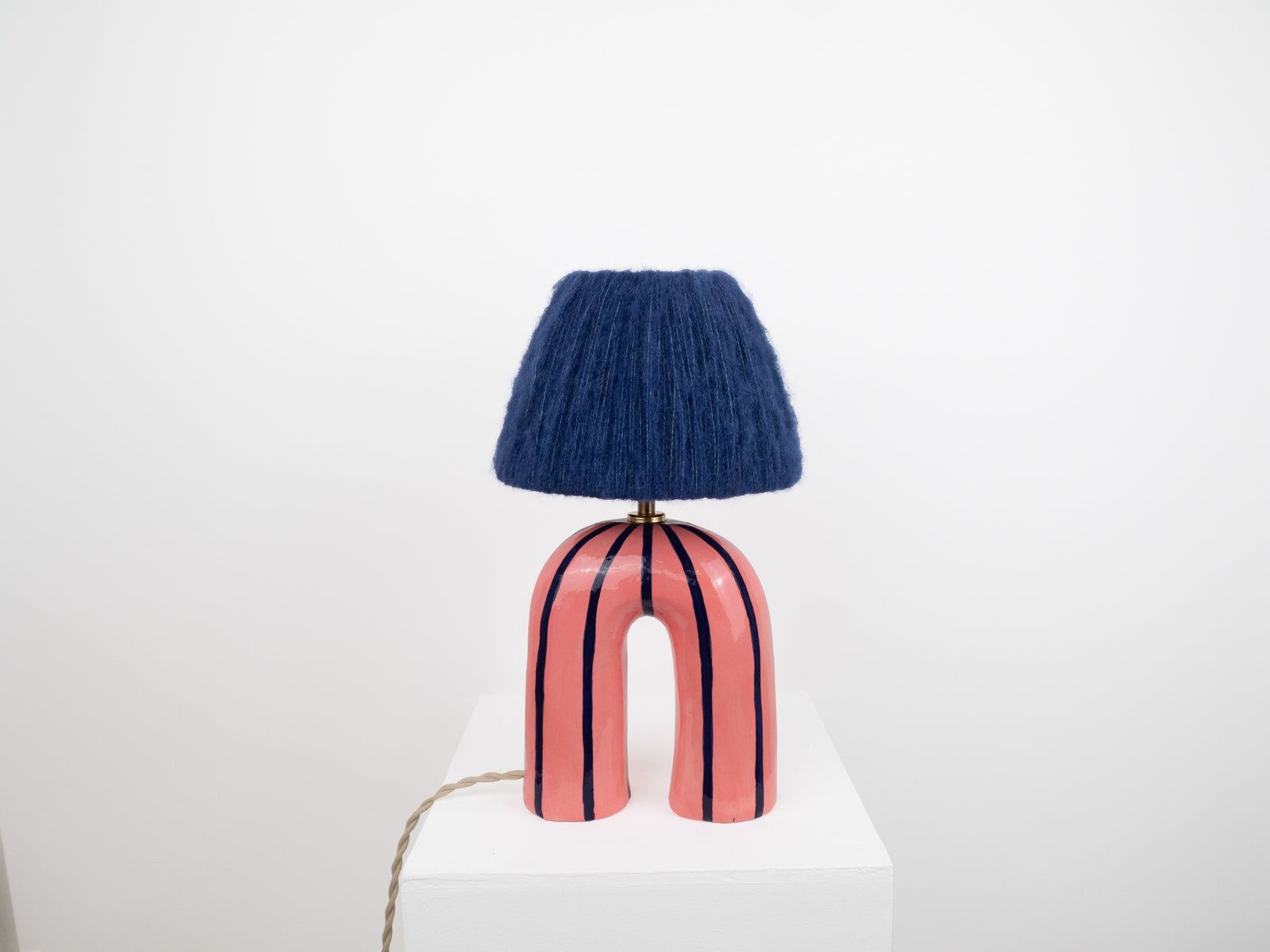 'You' Table Lamp - Blue Stripes