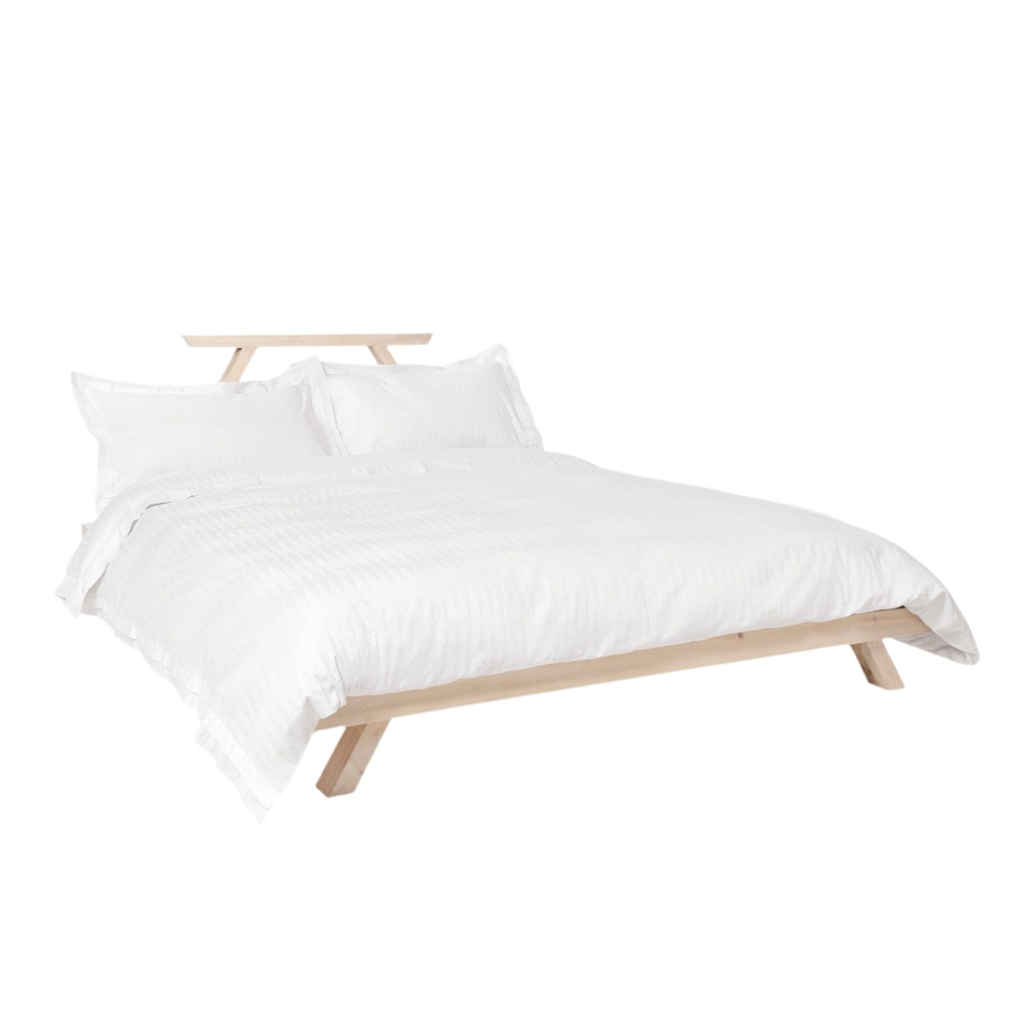 Jacquard Organic Cotton Duvet Cover - Pure White