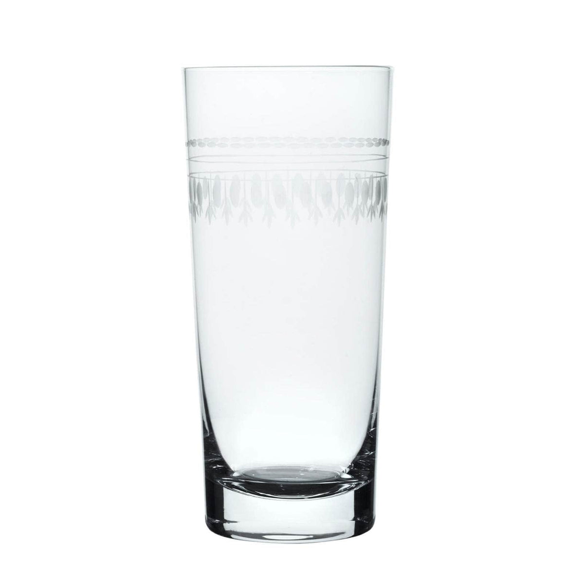 A Set Of Four Crystal Highballs with Ovals Design