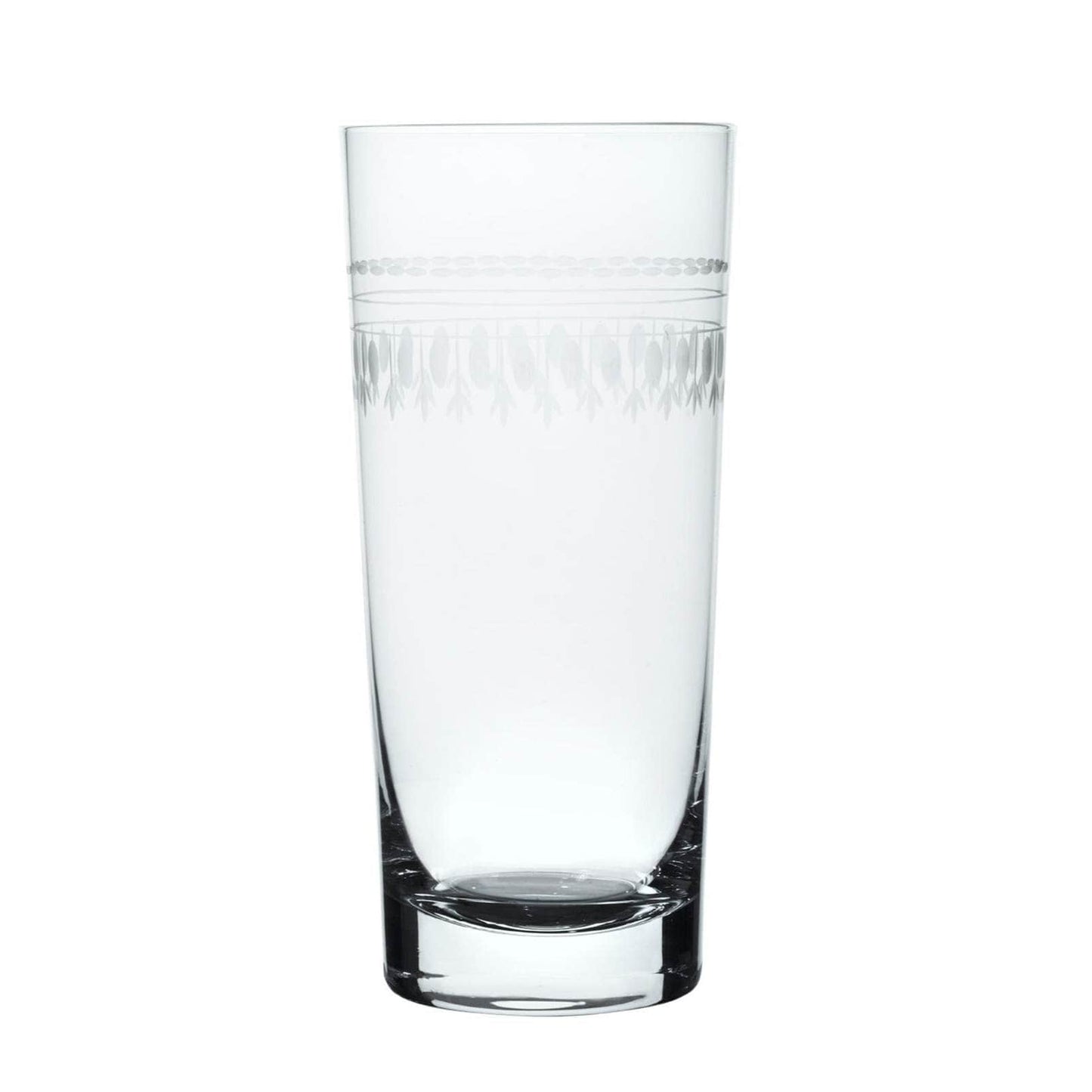 A Set Of Four Crystal Highballs with Ovals Design