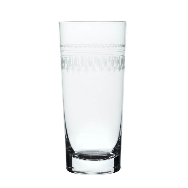 A Set Of Four Crystal Highballs with Ovals Design