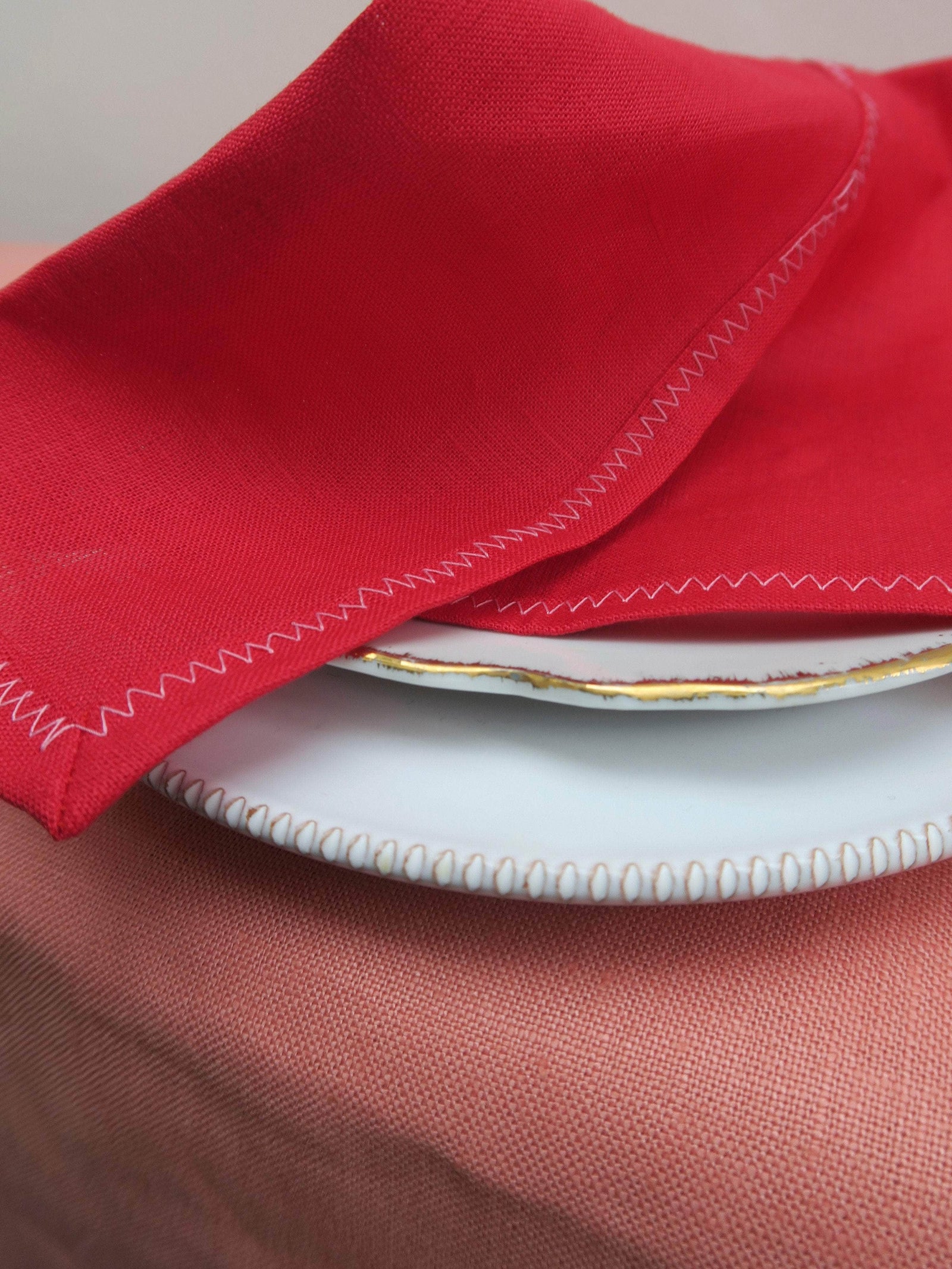 Irish Linen Napkin - Red