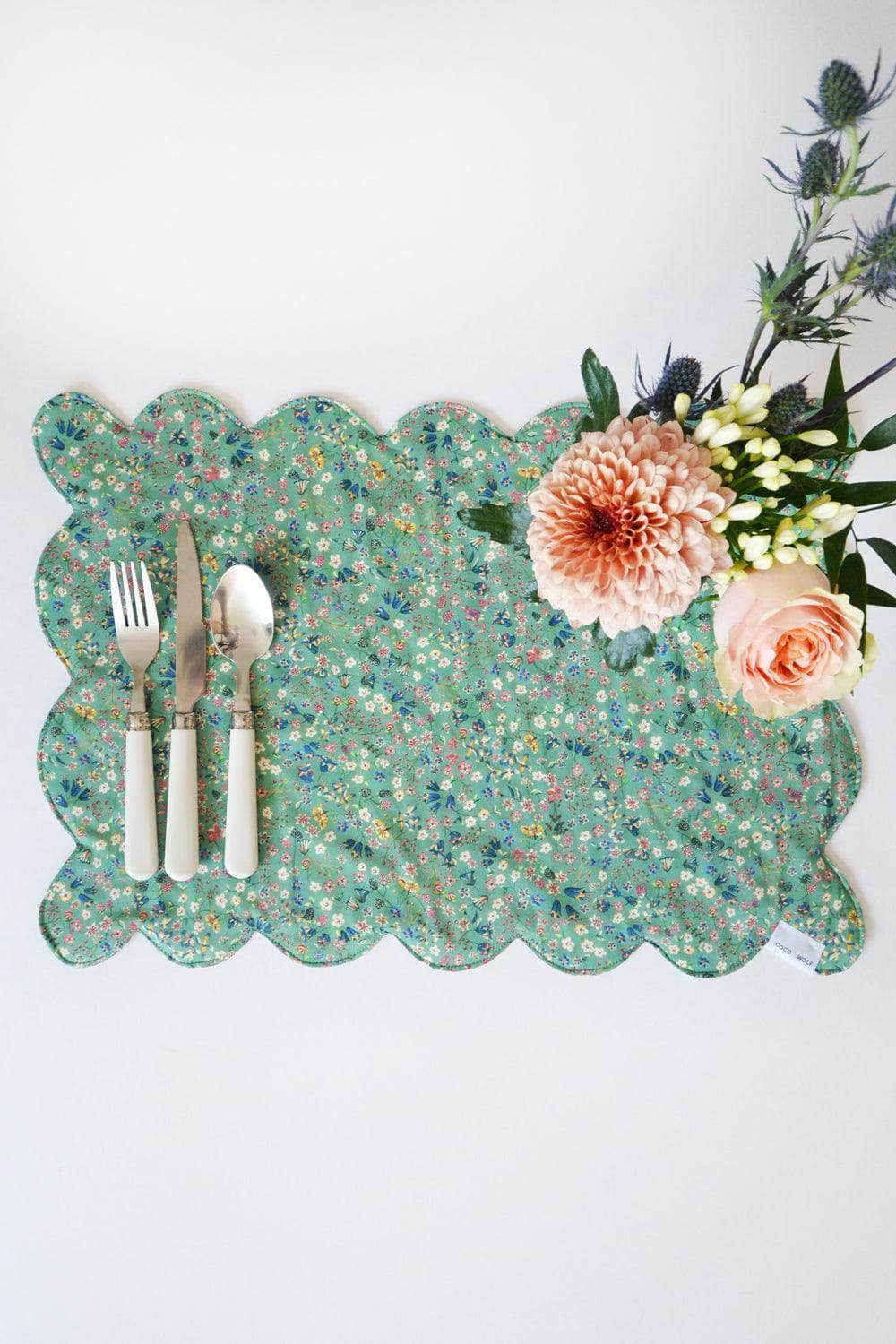 Reversible Scalloped Placemat Made With Liberty Fabric Donna Leigh