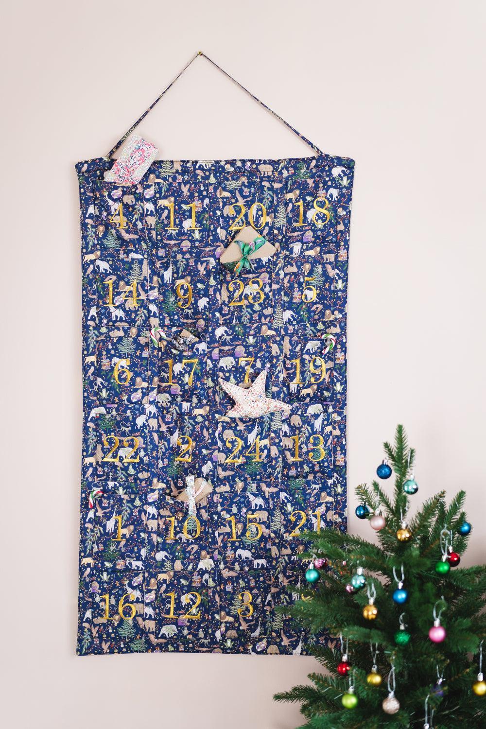 Reusable Advent Calendar made with Liberty Fabric CHRISTMAS