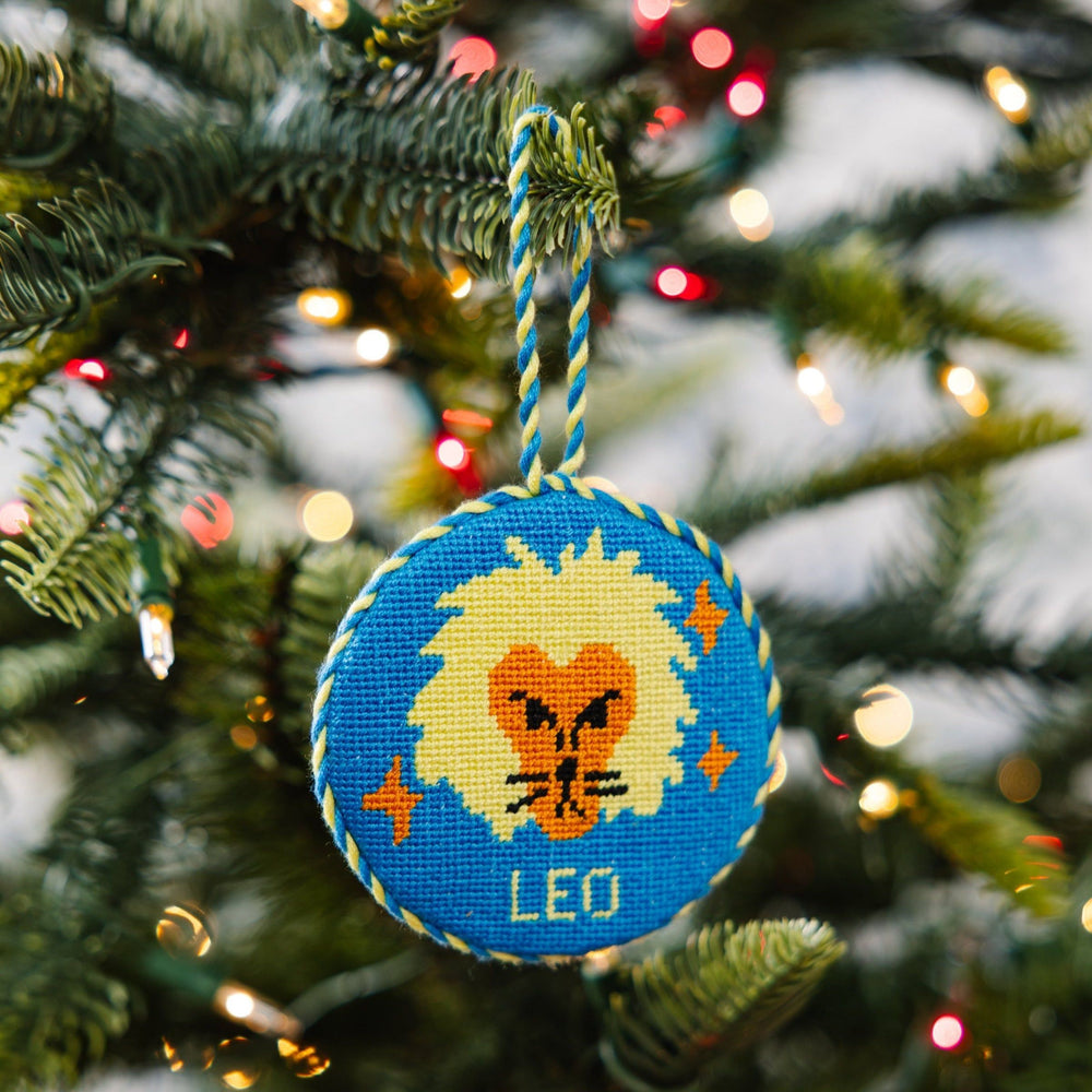 Needlepoint Zodiac Ornament - Leo