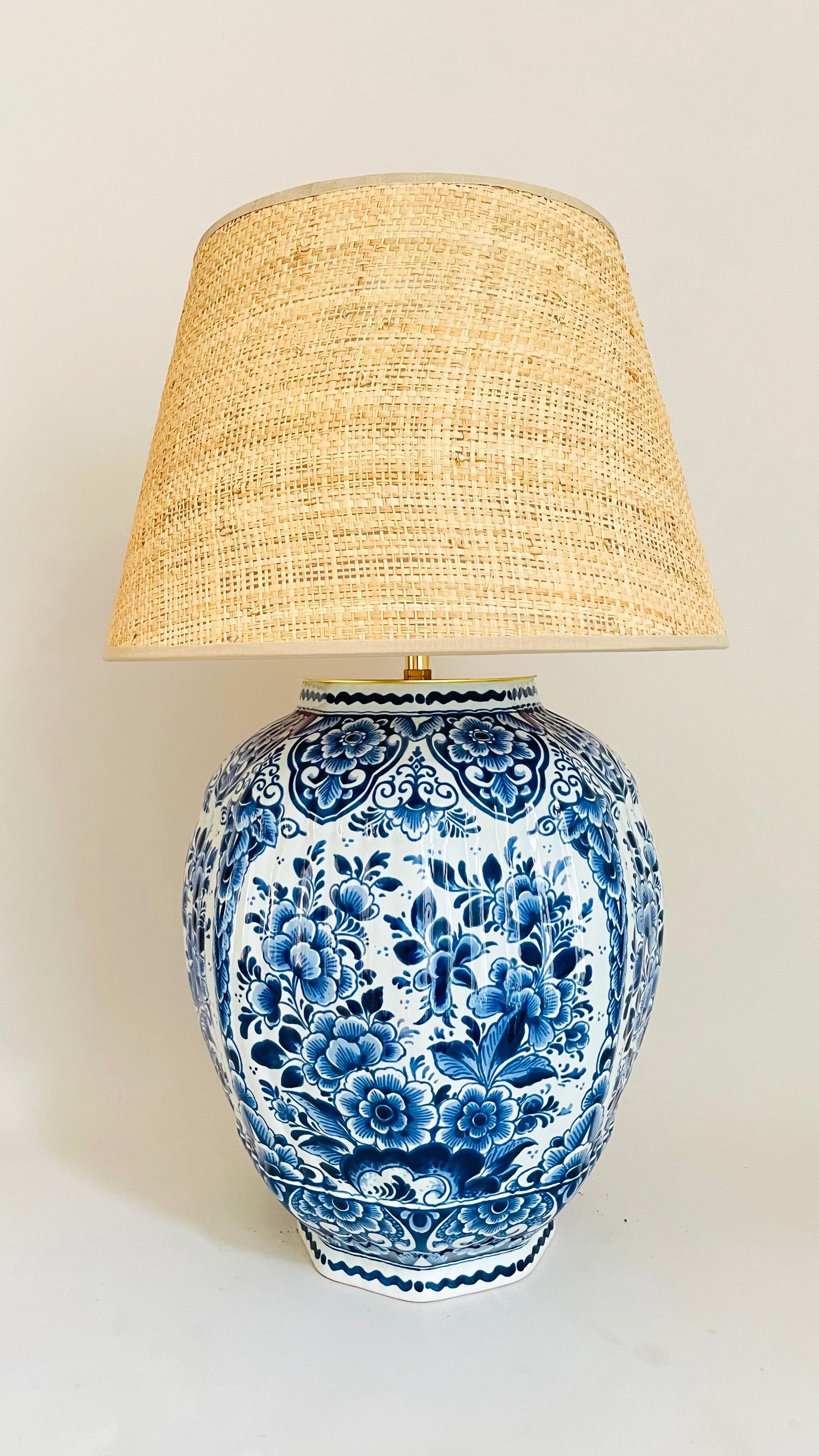 Large Antique Delft Lamp