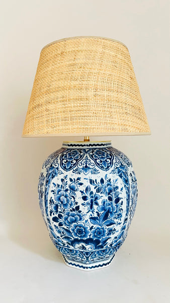 Large Antique Delft Lamp