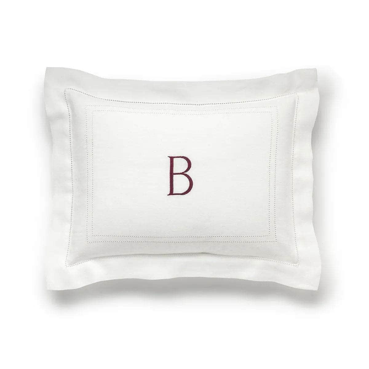 Personalised Boudoir Pillow Hemstitch Ivory White