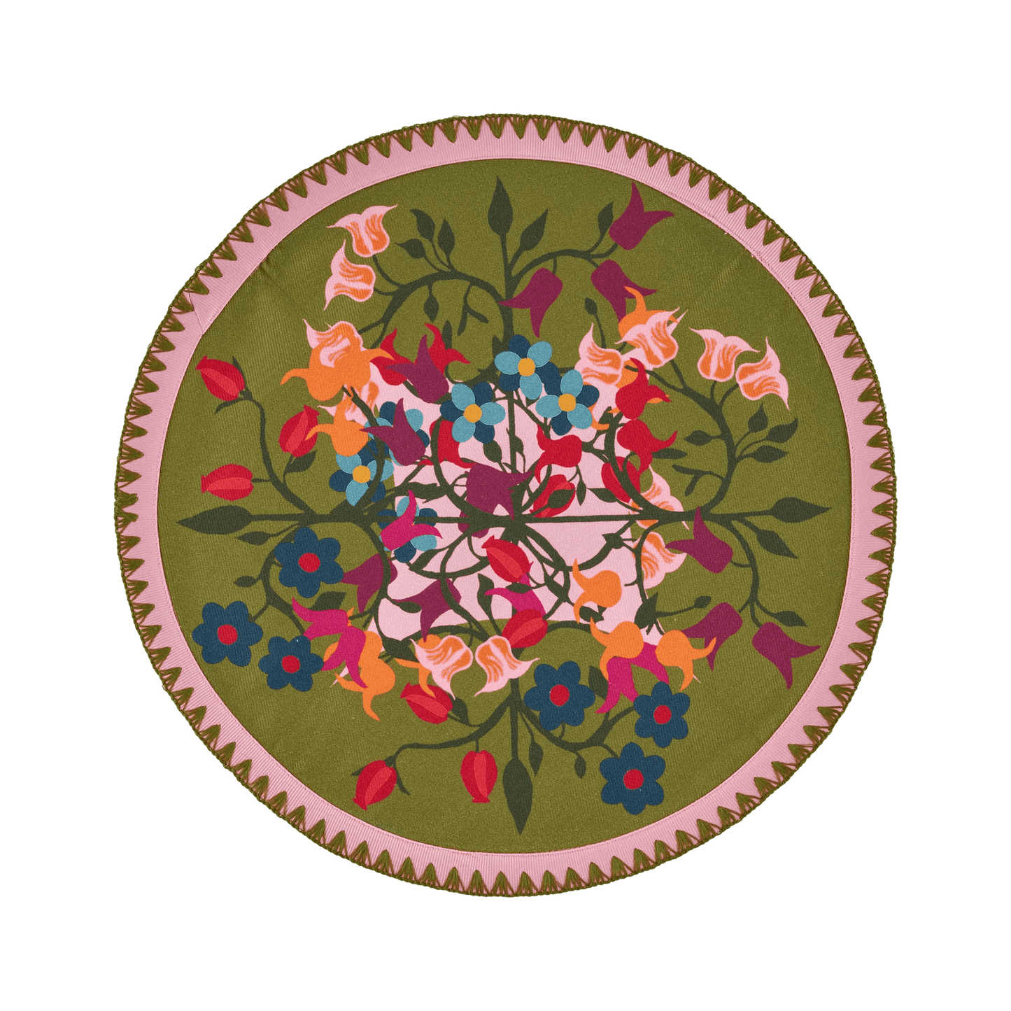 Placemats Blumen Round Green Placemats | Set of 6