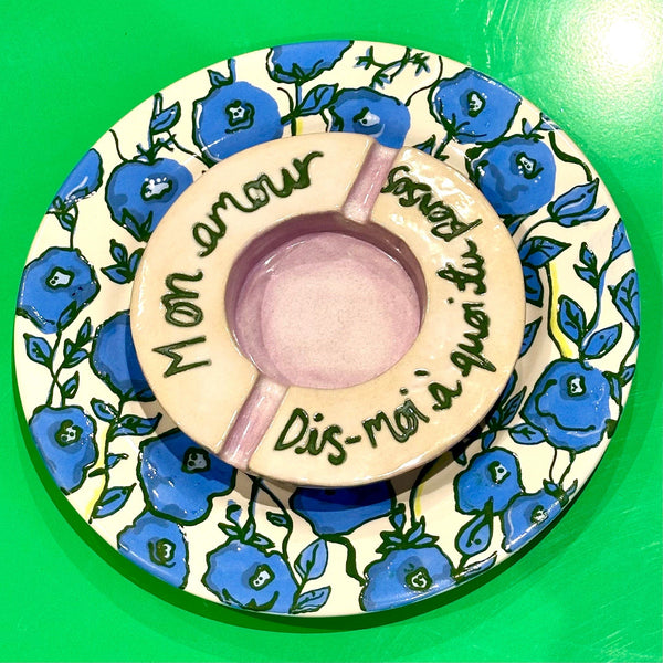 Blue Flowers Plate