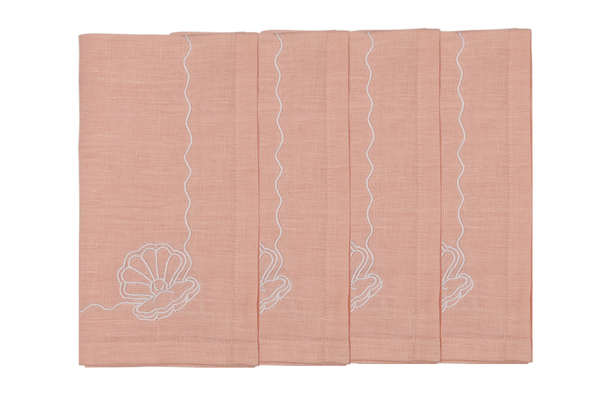 Embroidered Linen Napkins (Set of 4) 18×18 in