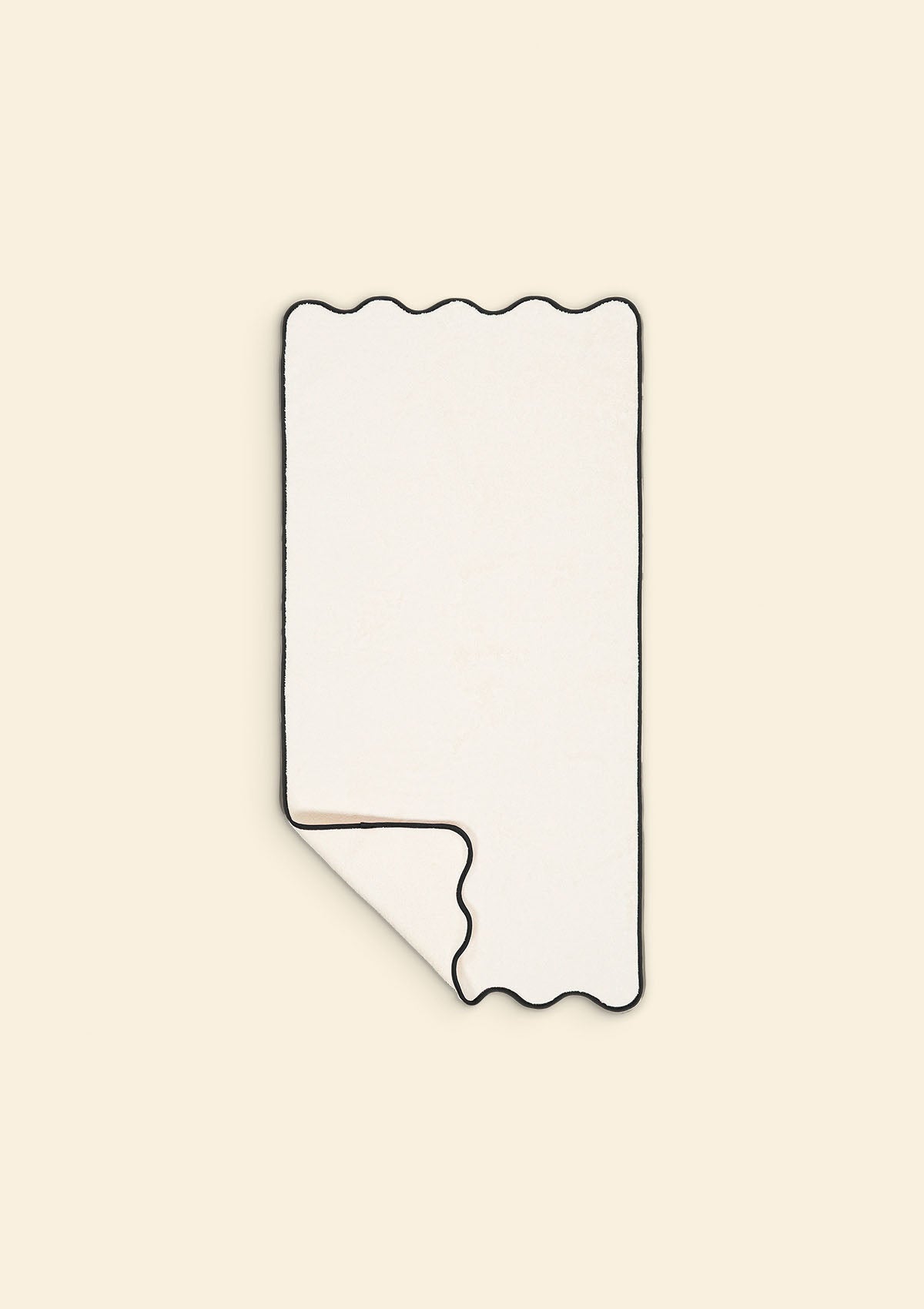 Ivory & Black Cotton Wavy Hand Towel