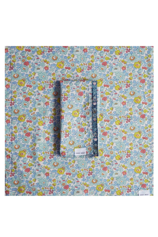 Reversible Stitch Napkin Set Made With Liberty Fabric Betsy Sage & Strawberry Thief