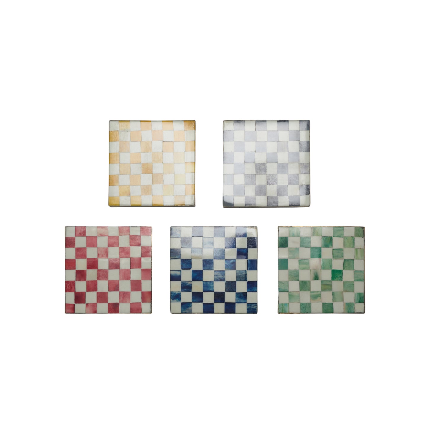 Coasters | Inlay Chequered| Multi Coloured