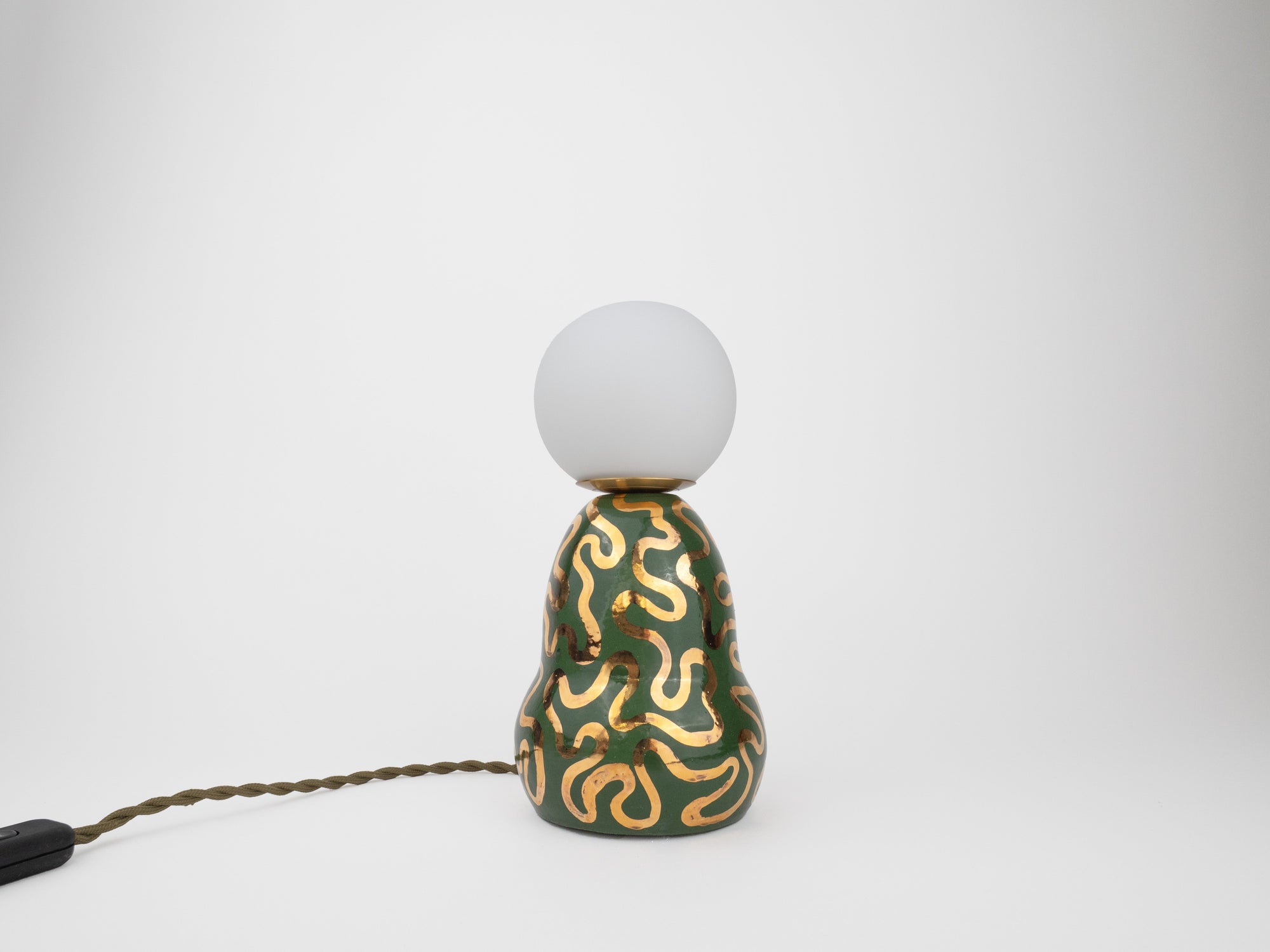 'Wiggle' Table Lamp w/ Bulb - Green & Gold