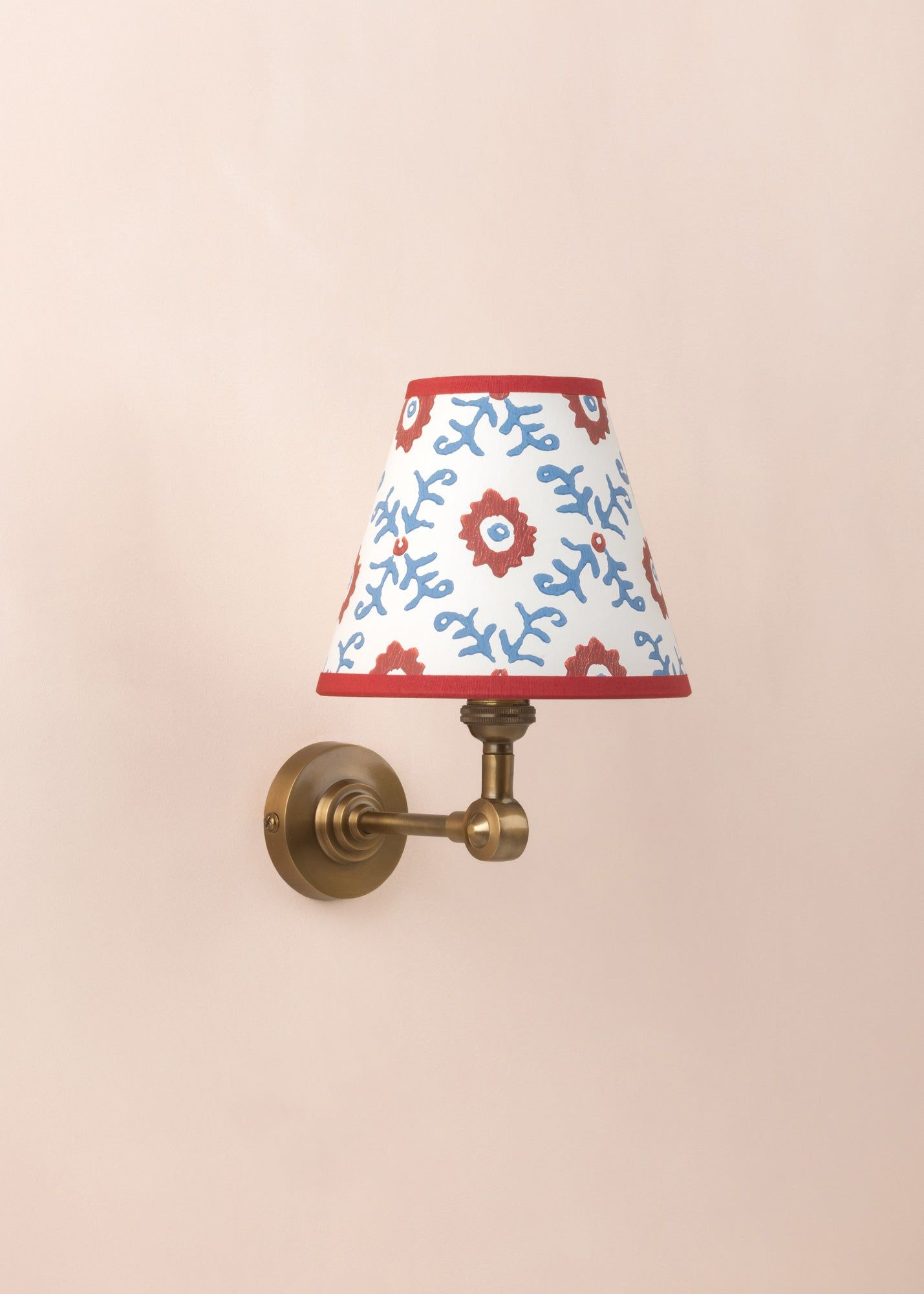 Folk Flower Mini Lampshade - Red / Blue