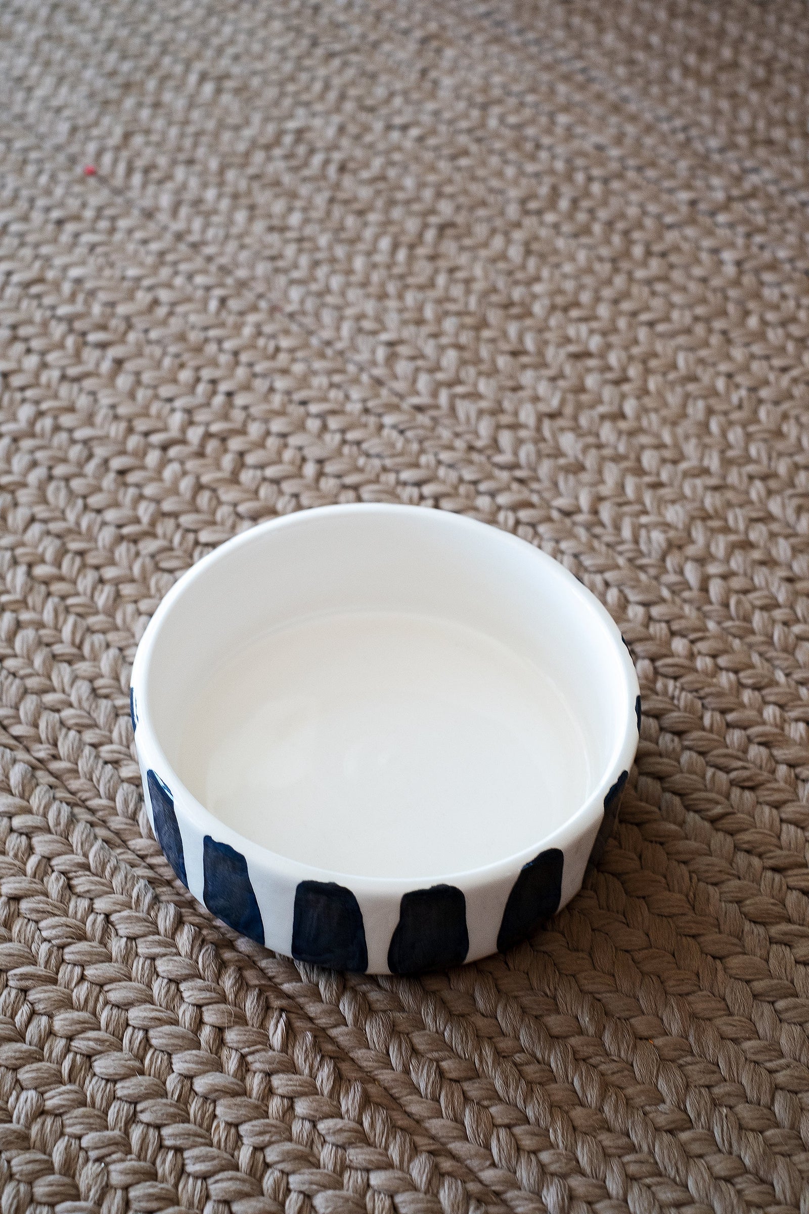 Black and White Striped Pet Bowl